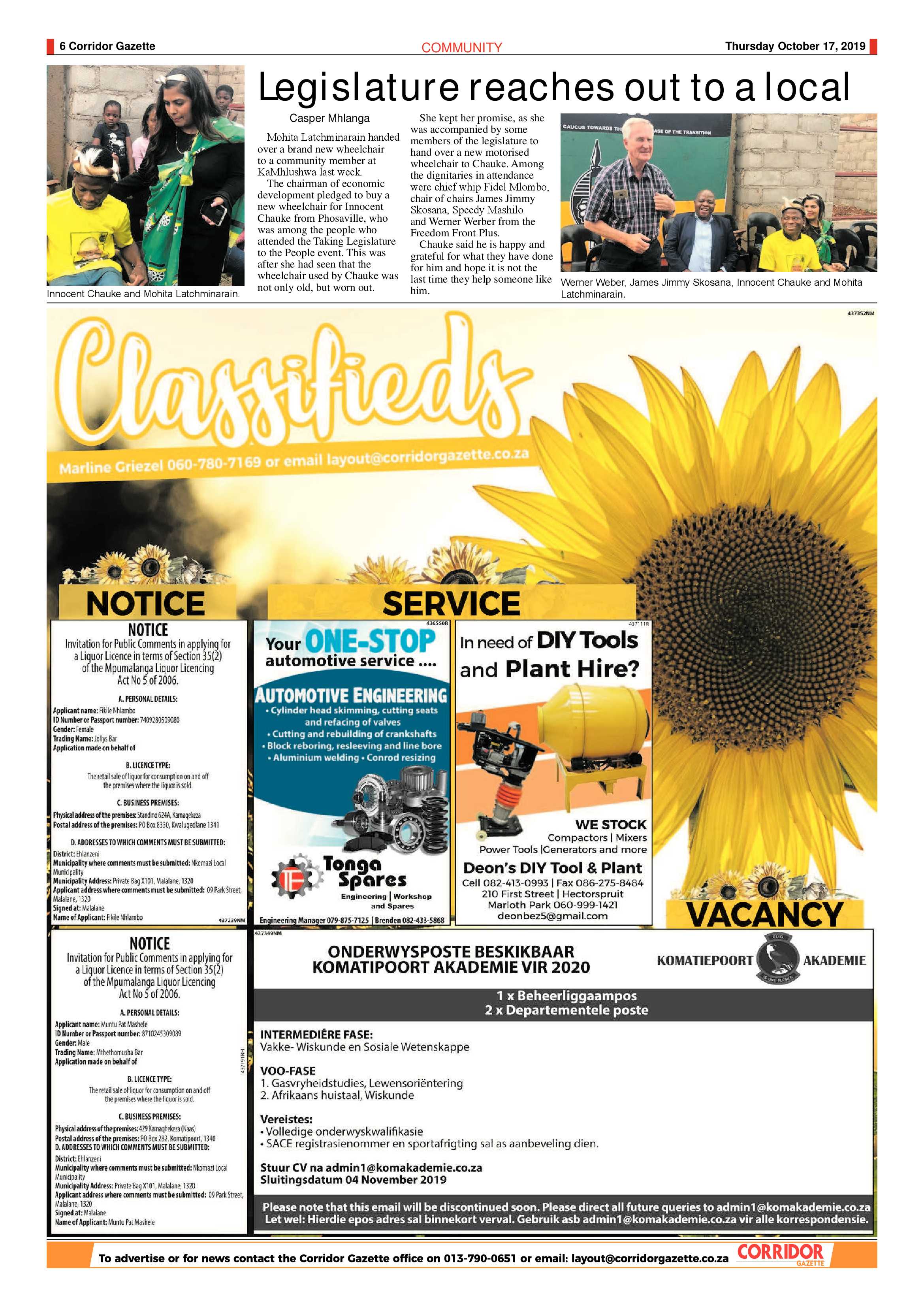 Corridor Gazette 17 October 2019 page 6