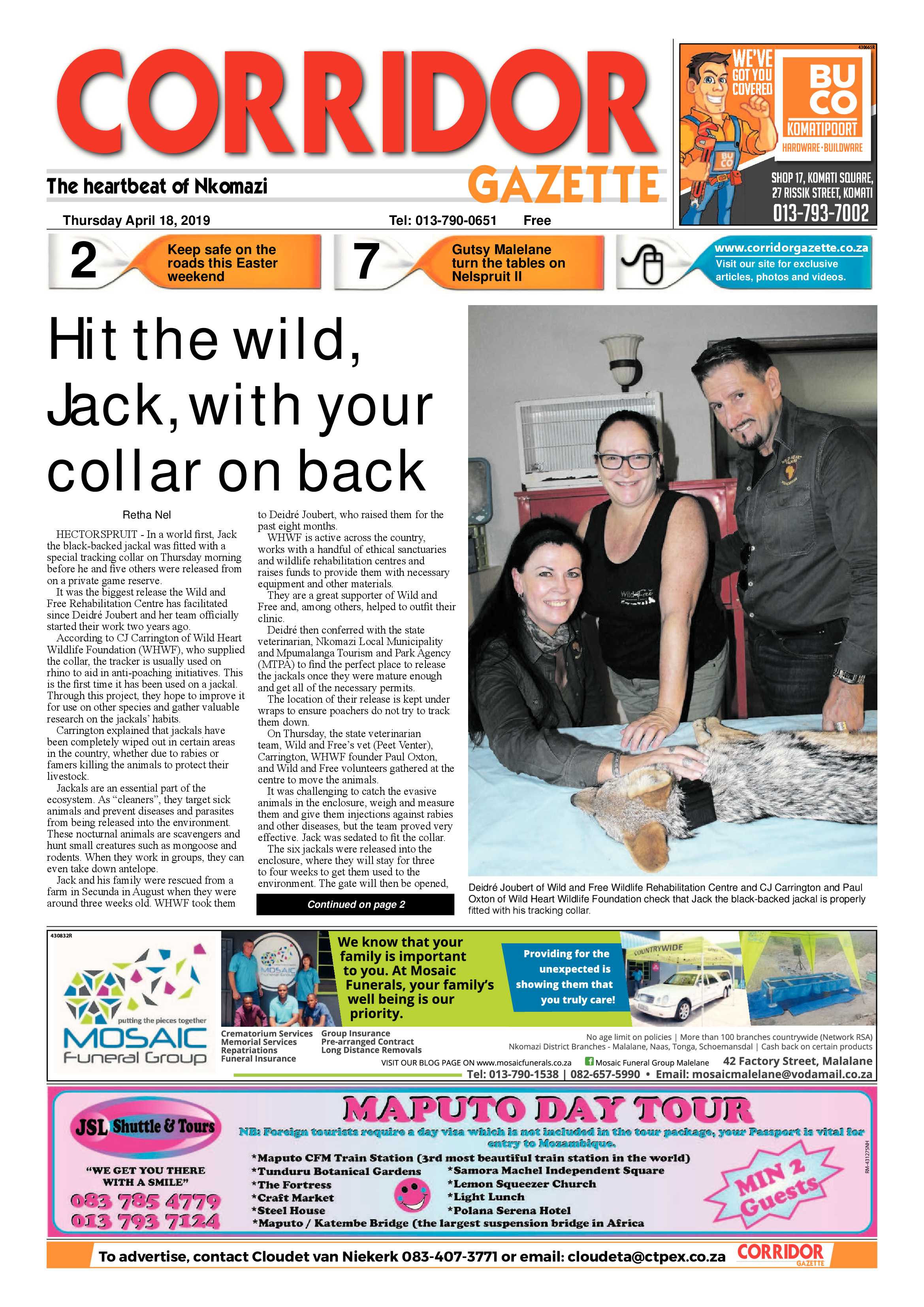 Corridor Gazette 19 April 2019 page 1