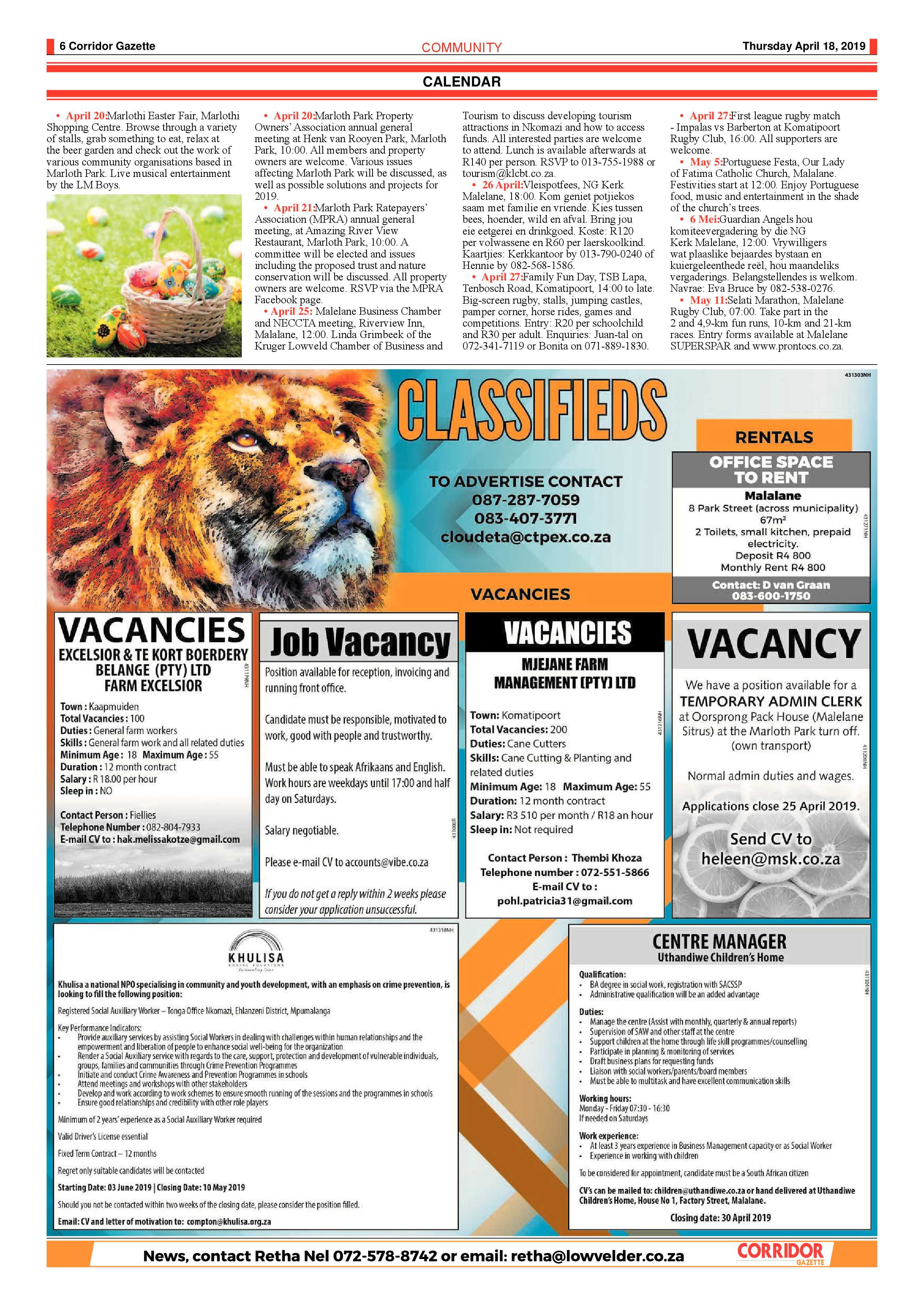 Corridor Gazette 19 April 2019 page 6
