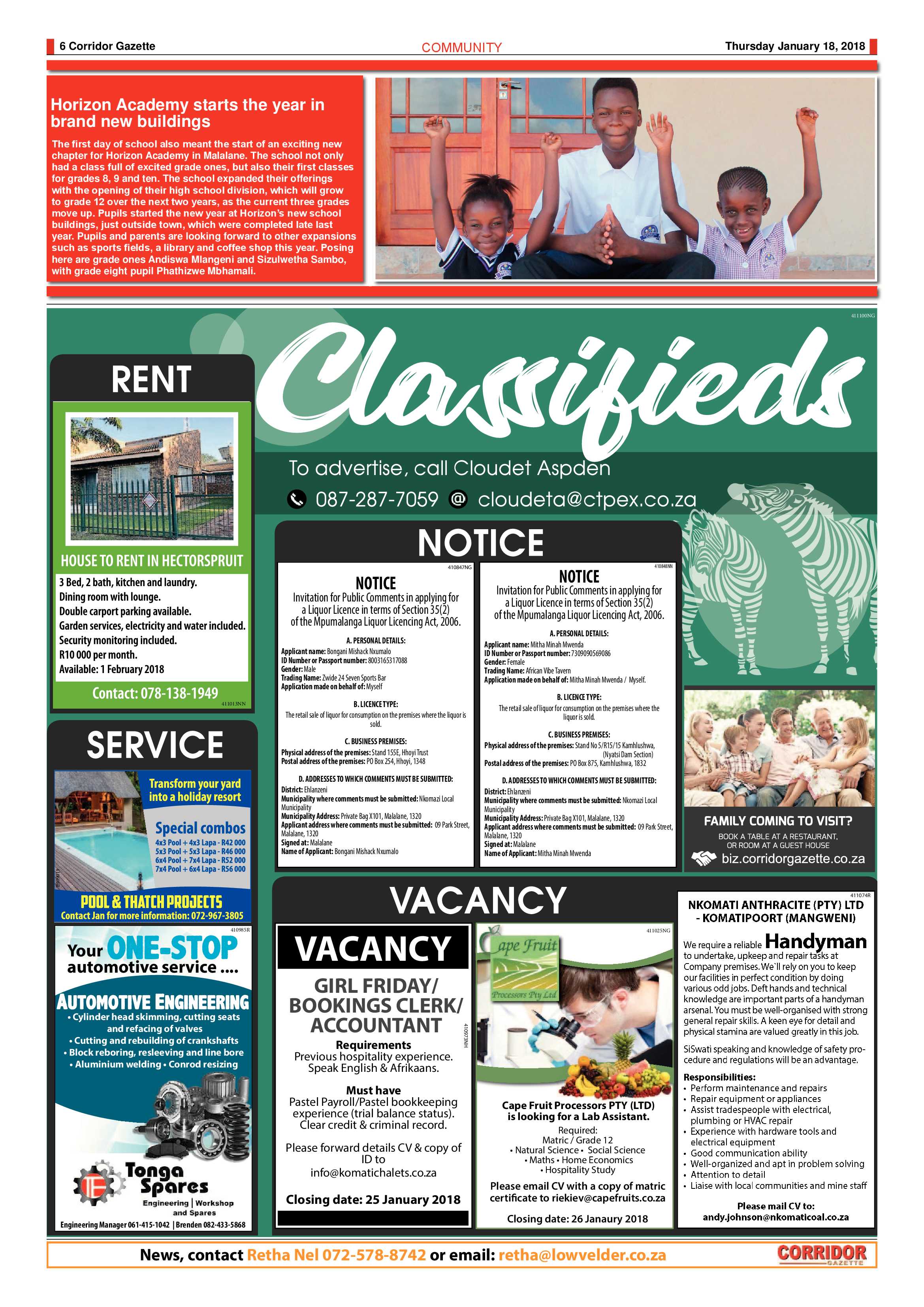 Corridor Gazette 18 January 2018 page 6