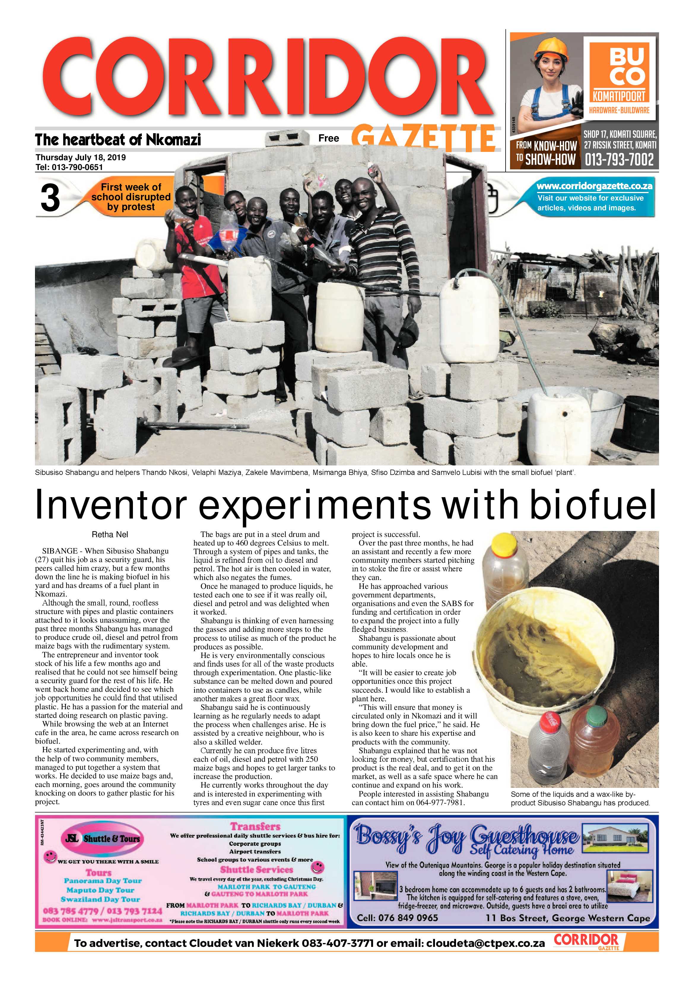 Corridor Gazette 18 July 2019 page 1