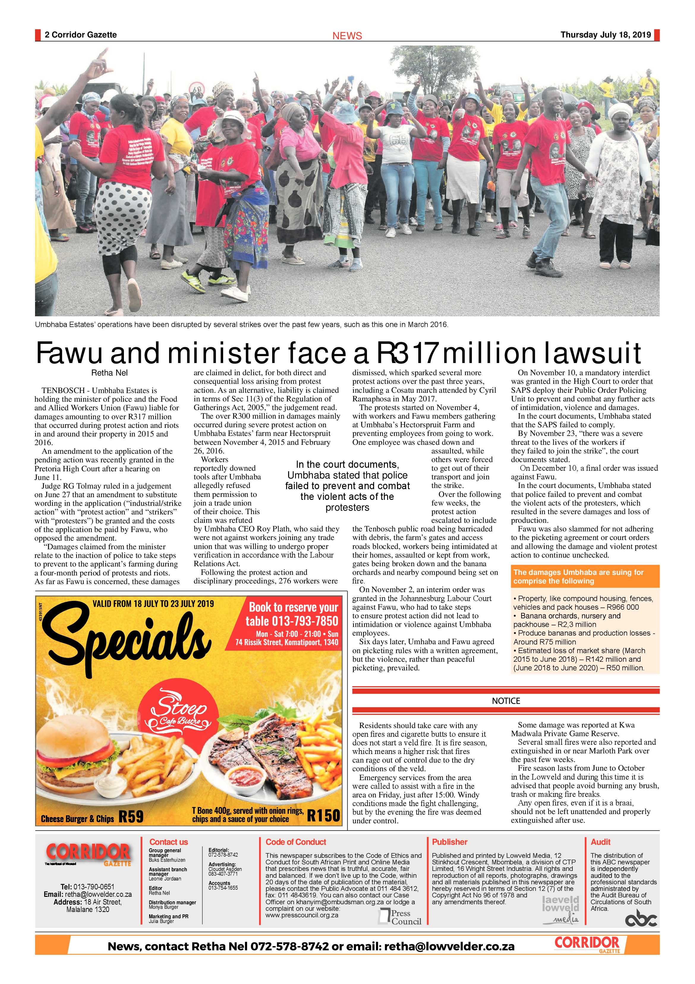 Corridor Gazette 18 July 2019 page 2