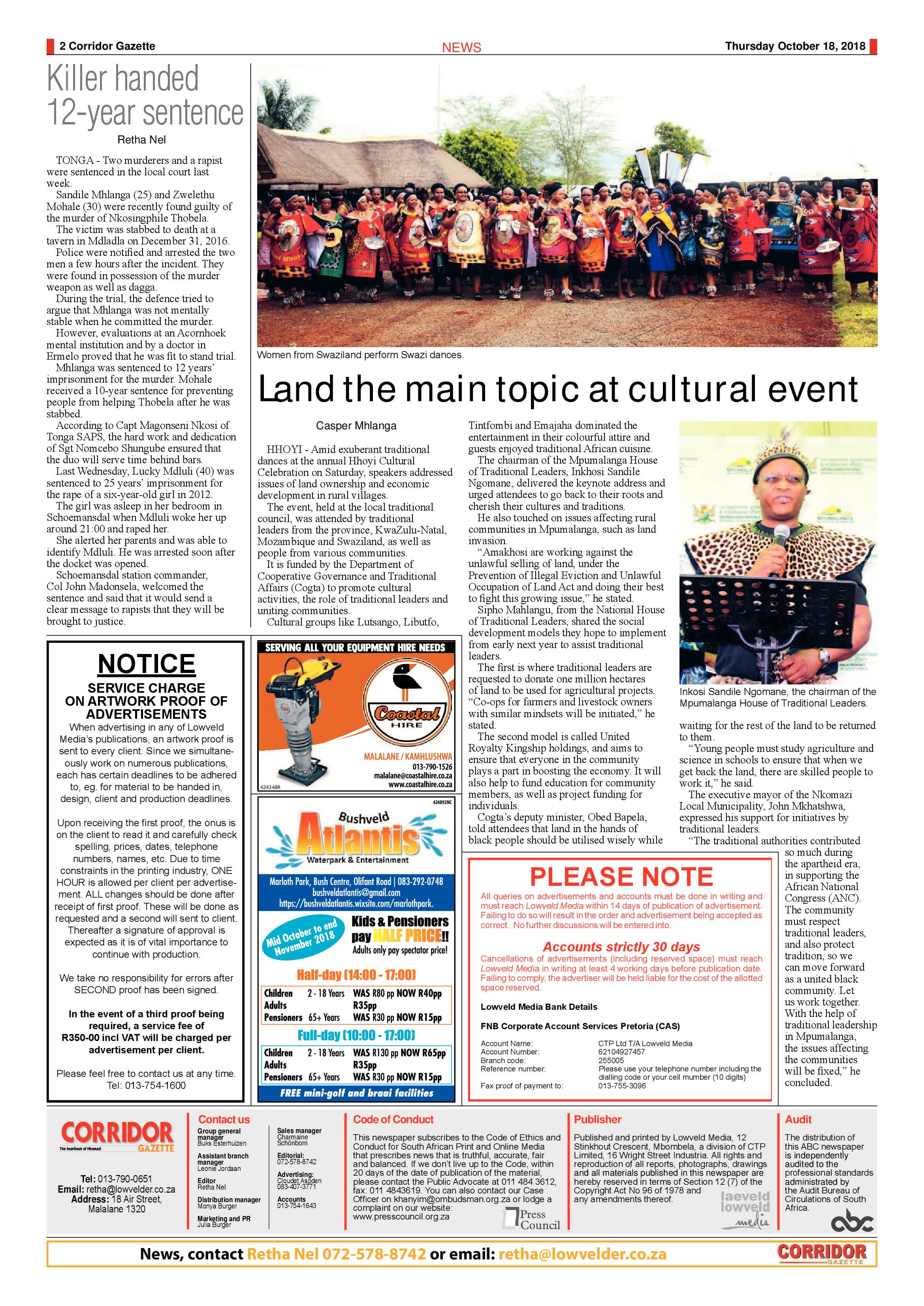 Corridor Gazette 18 October 2018 page 2