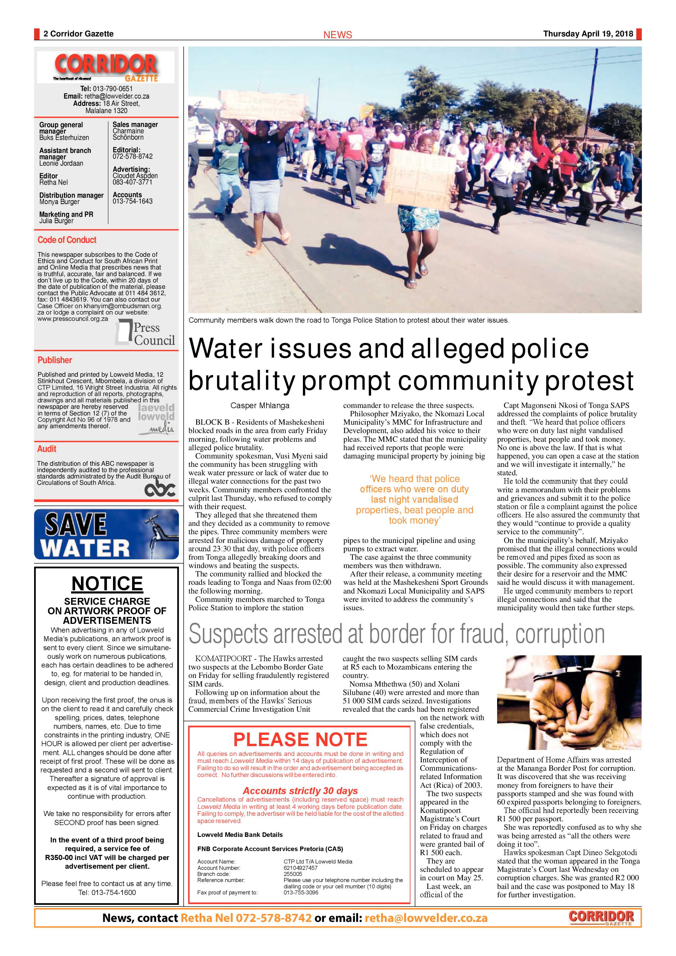Corridor Gazette 19 April 2018 page 2