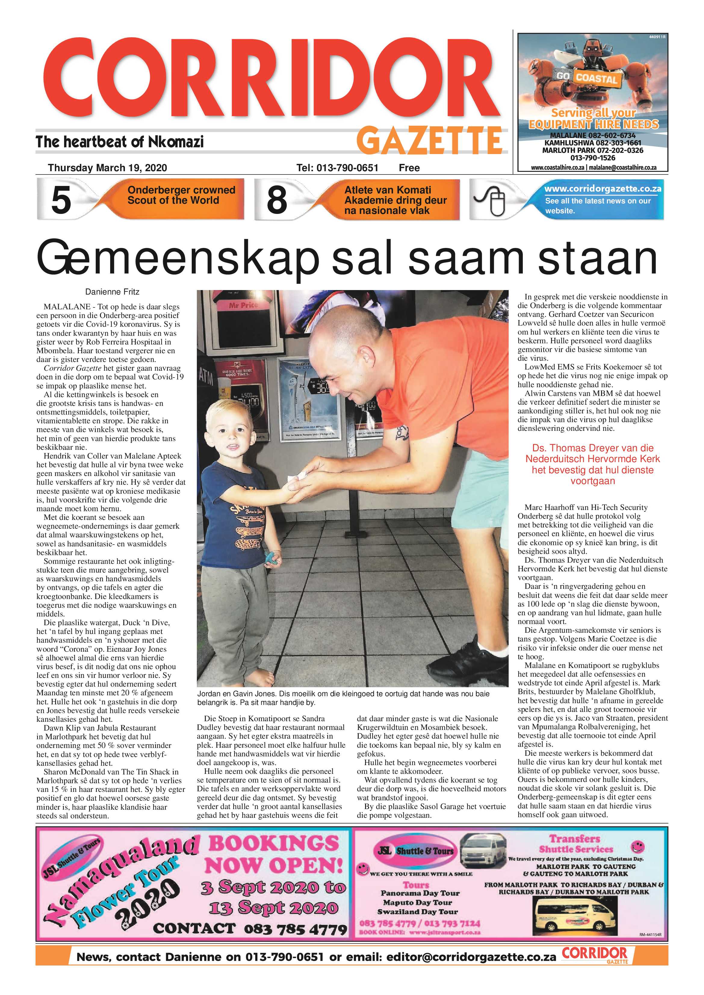 Corridor Gazette 19 March 2020 page 1