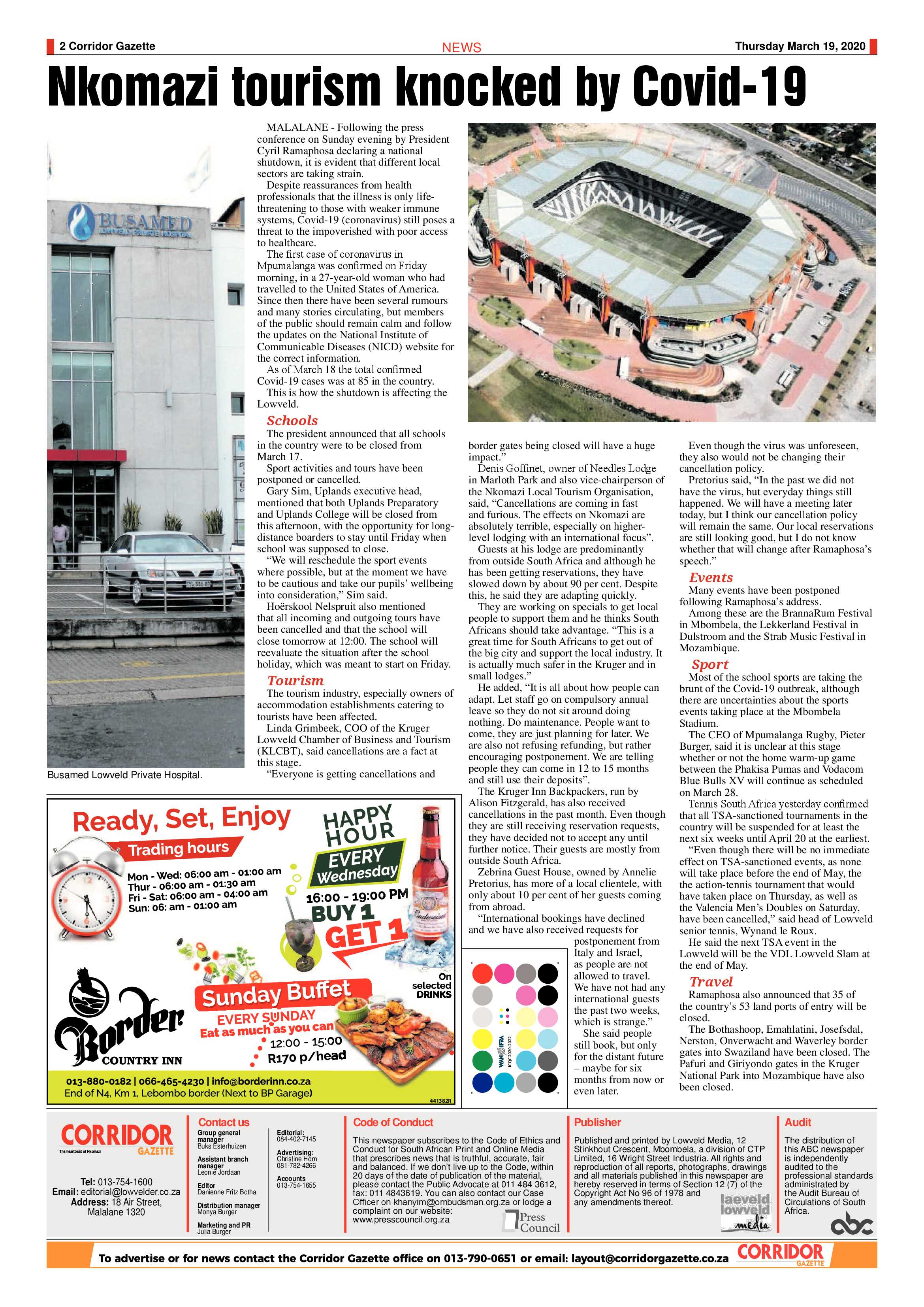 Corridor Gazette 19 March 2020 page 2