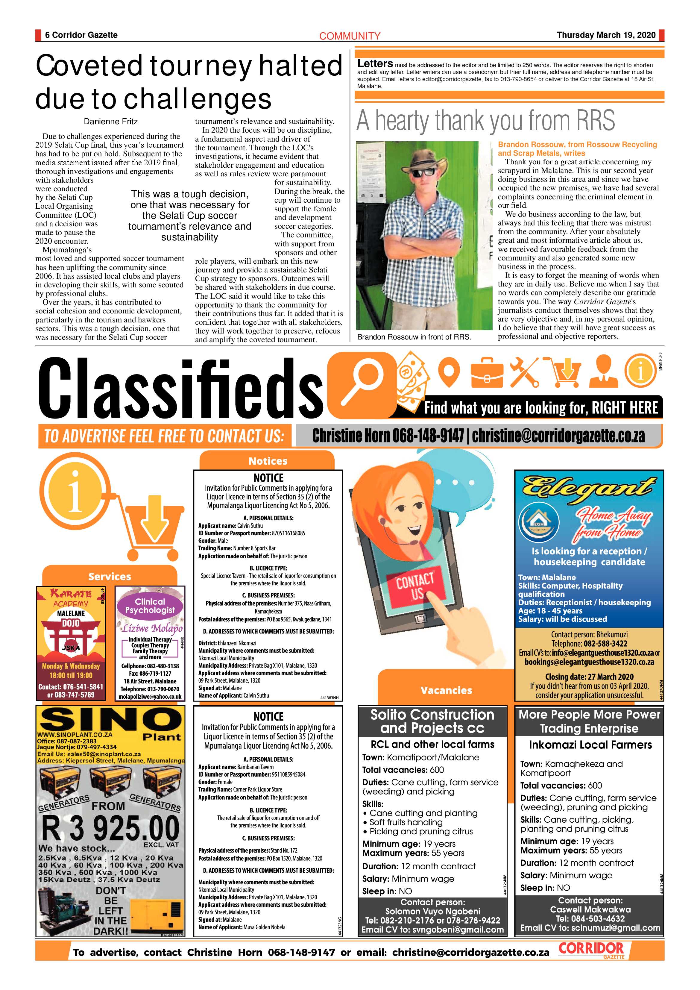 Corridor Gazette 19 March 2020 page 6