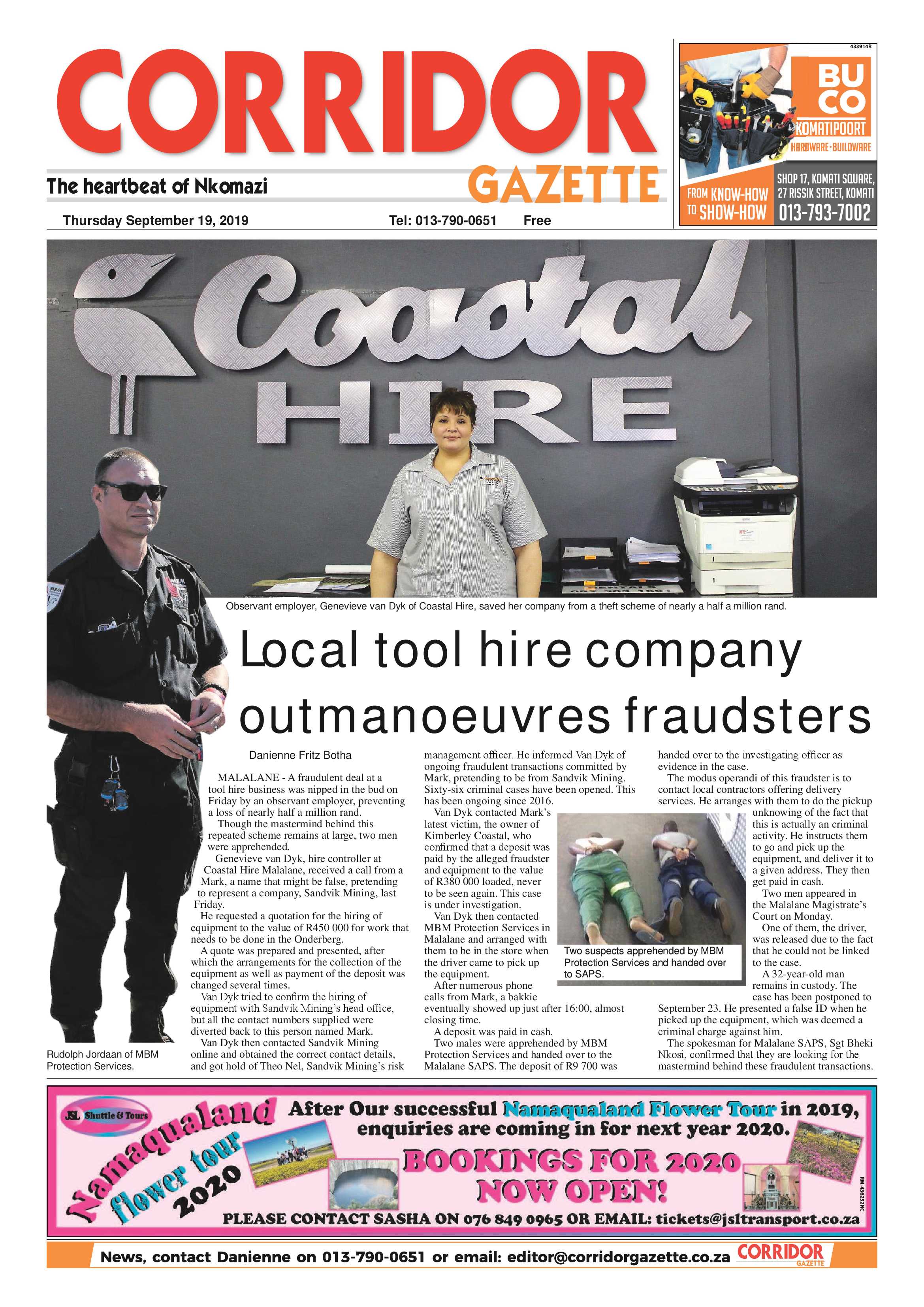 Corridor Gazette 19 September 2019 page 1