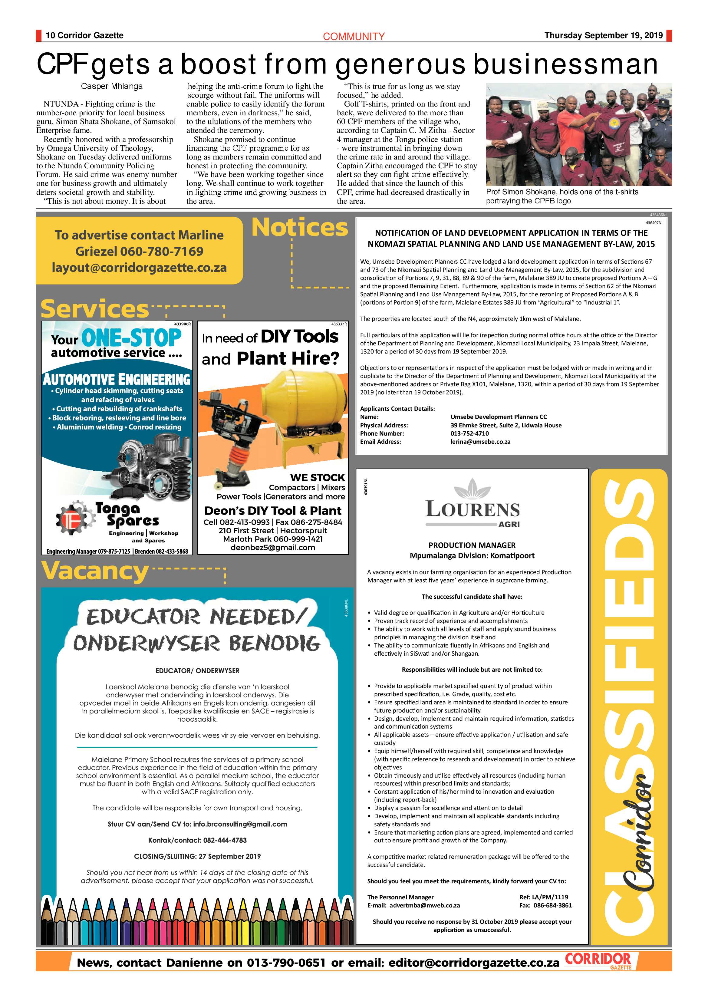 Corridor Gazette 19 September 2019 page 10
