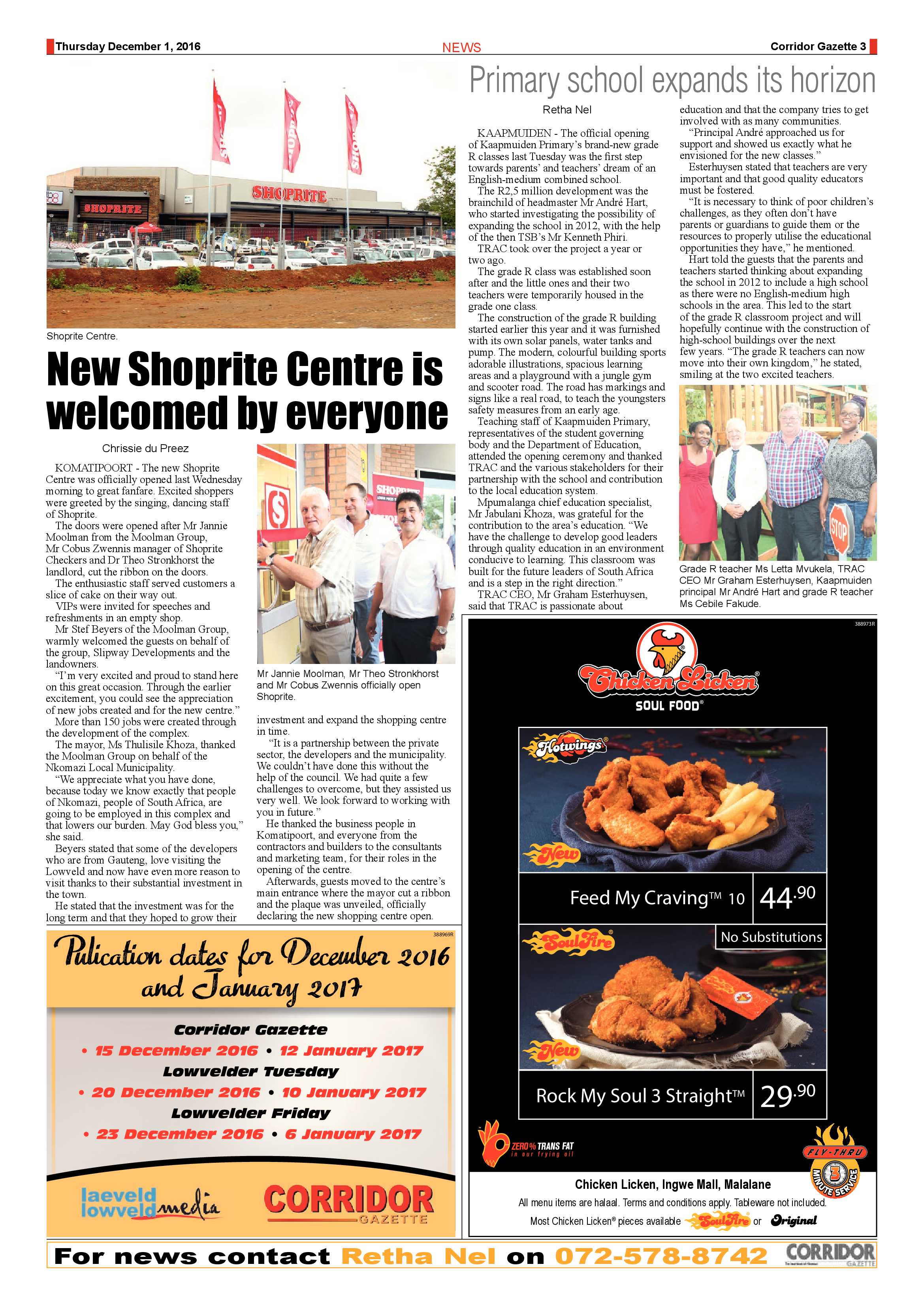 Corridor Gazette 1 Dec 2016 page 3