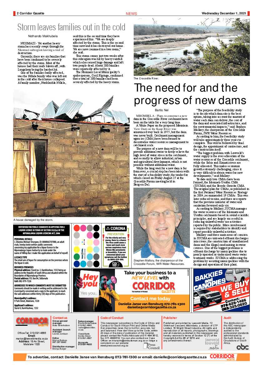Corridor Gazette 1 December 2021 page 2