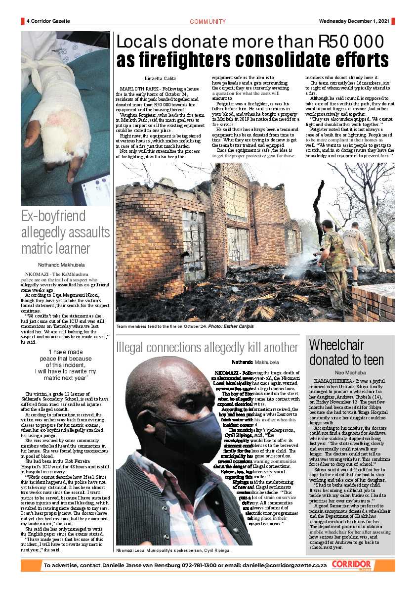 Corridor Gazette 1 December 2021 page 4