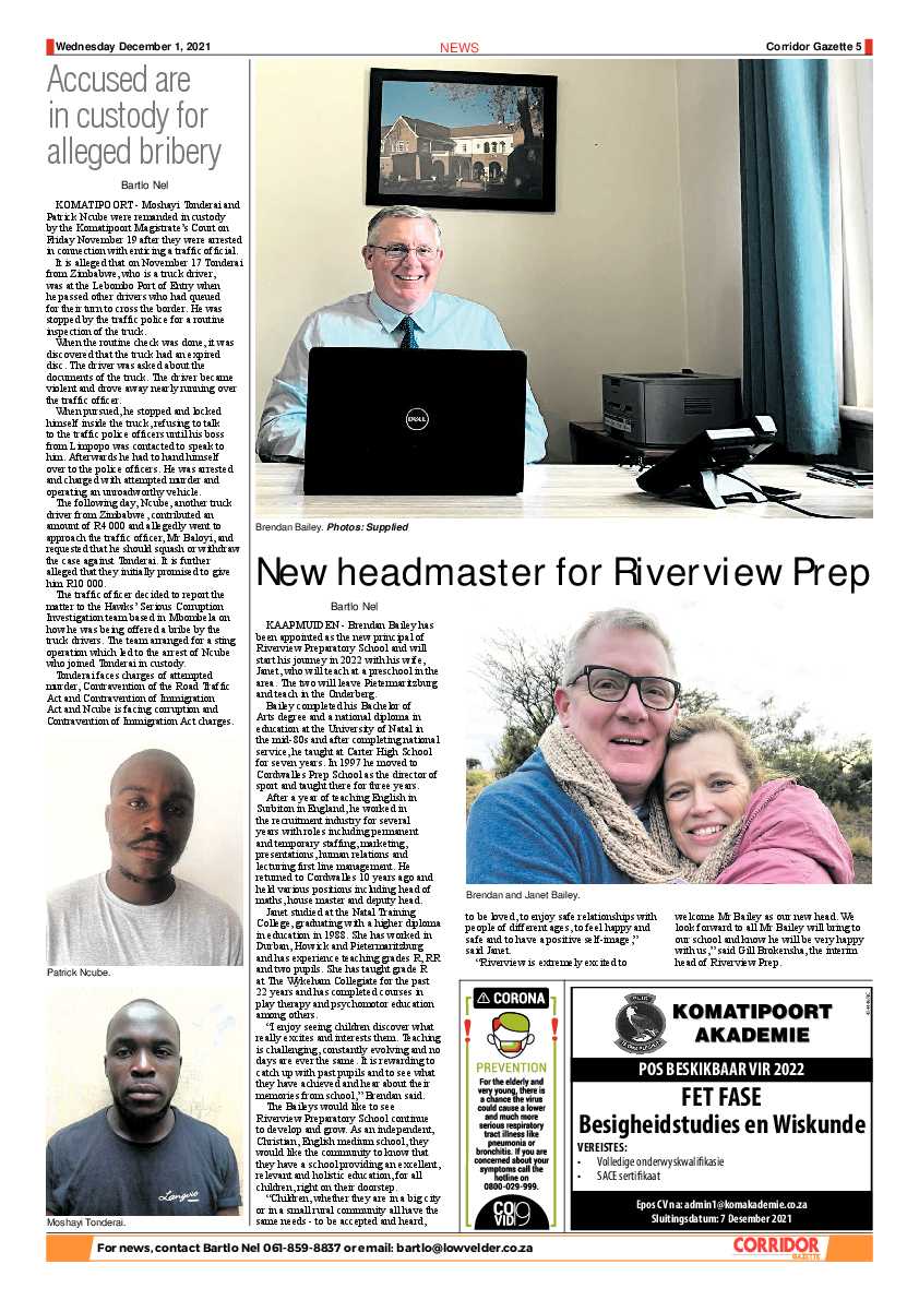 Corridor Gazette 1 December 2021 page 5