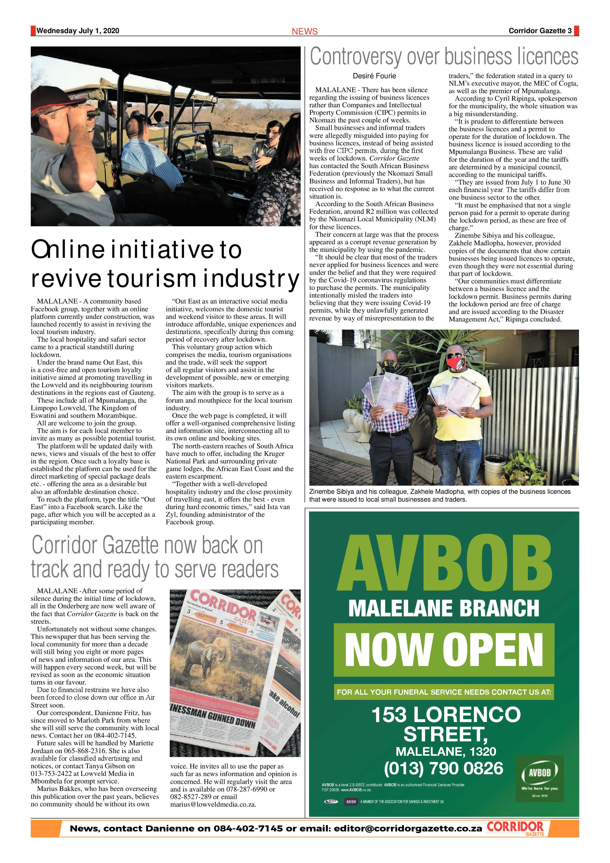 Corridor Gazette 1 July 2020 page 3