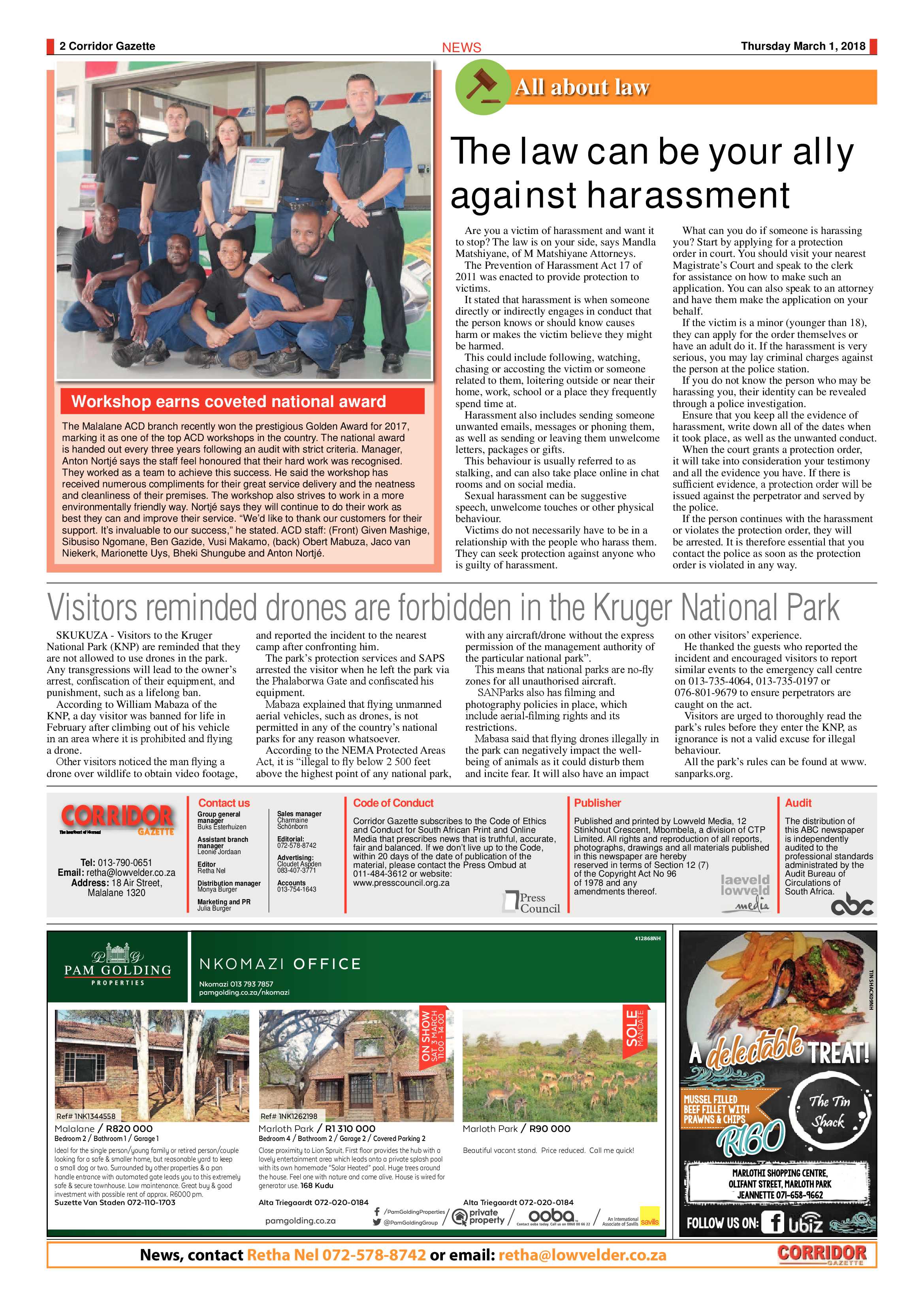 Corridor Gazette 1 March 2018 page 2