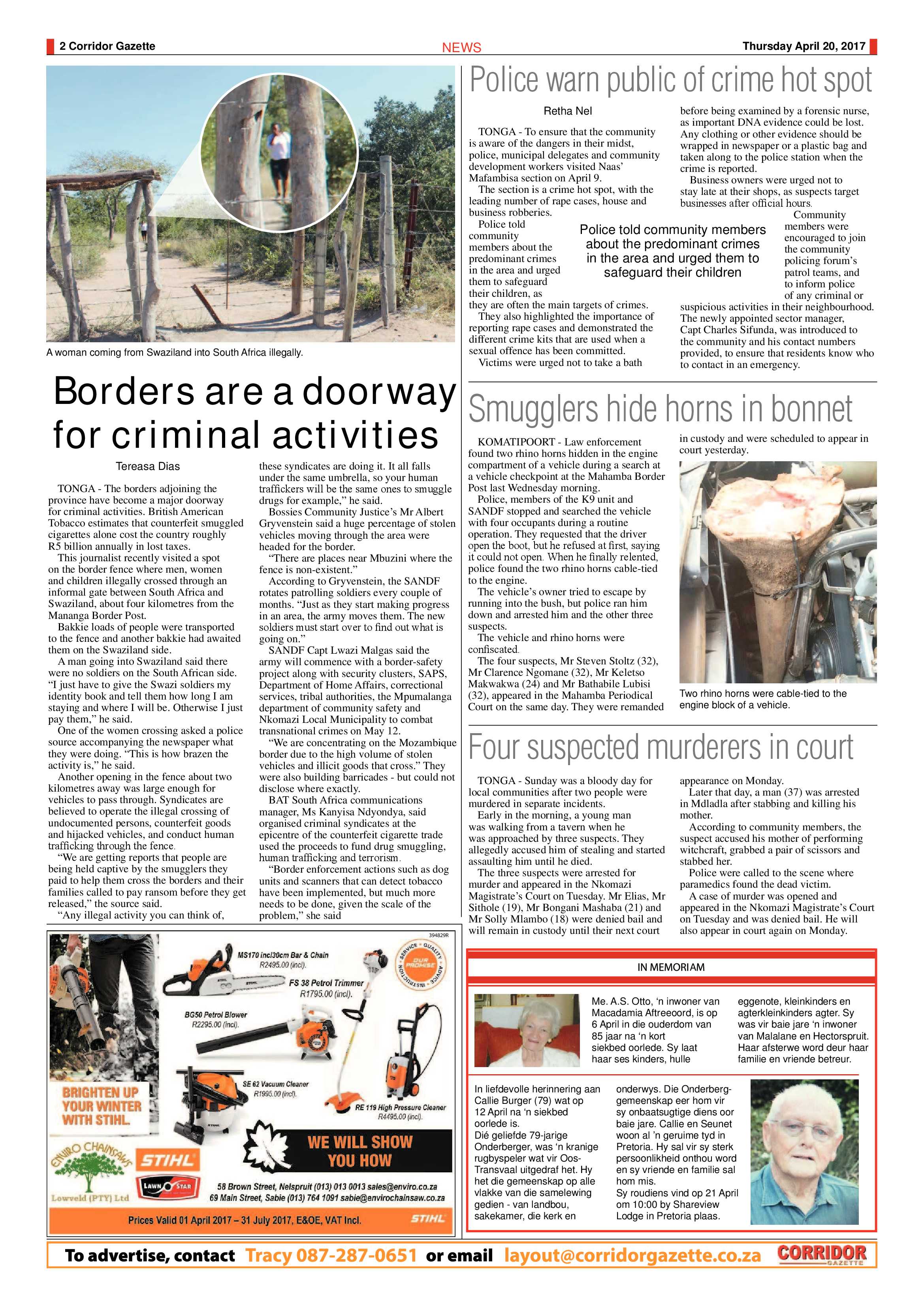 Corridor Gazette 20 April 2017 page 2