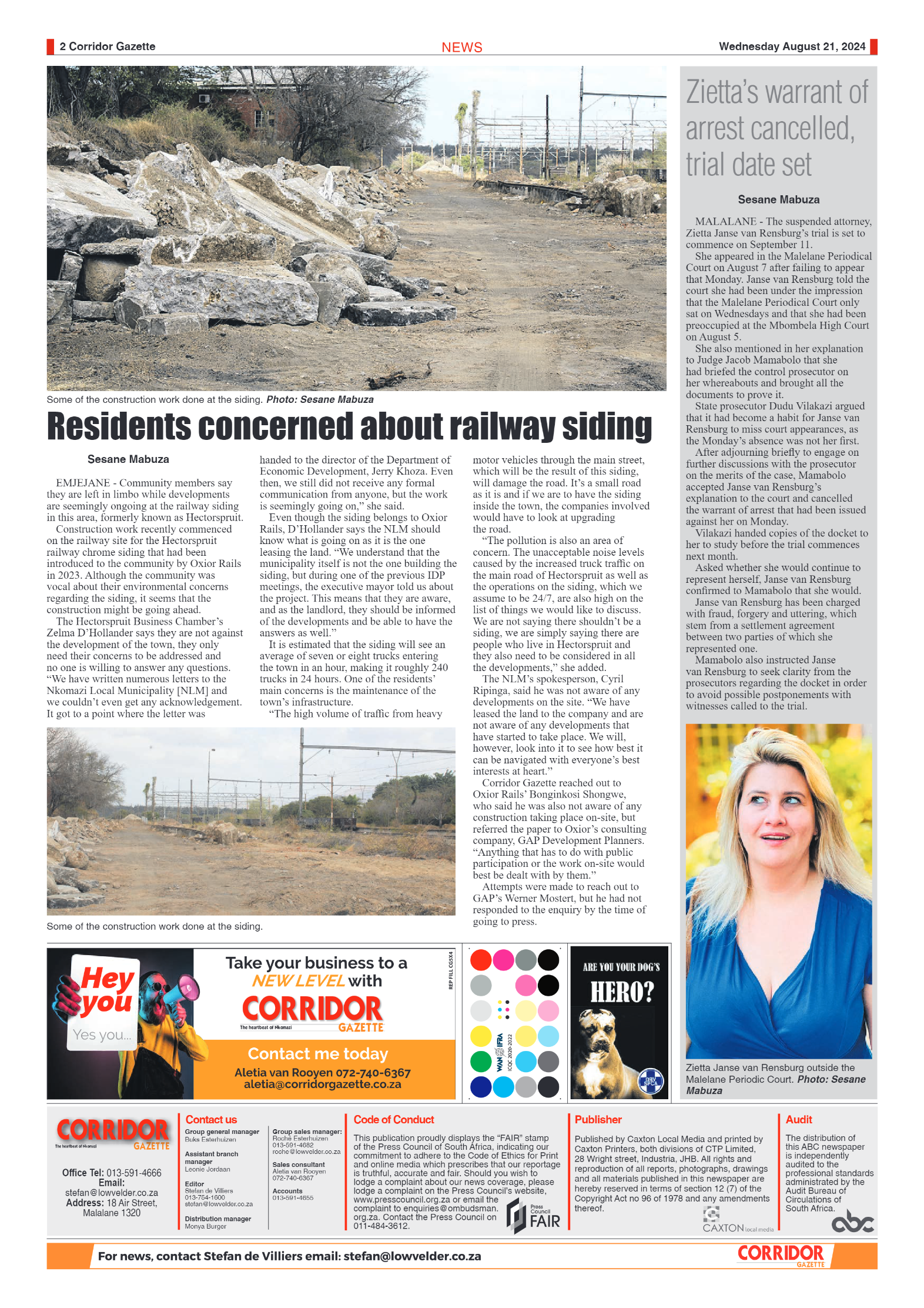 Corridor Gazette 21 August 2024 page 2