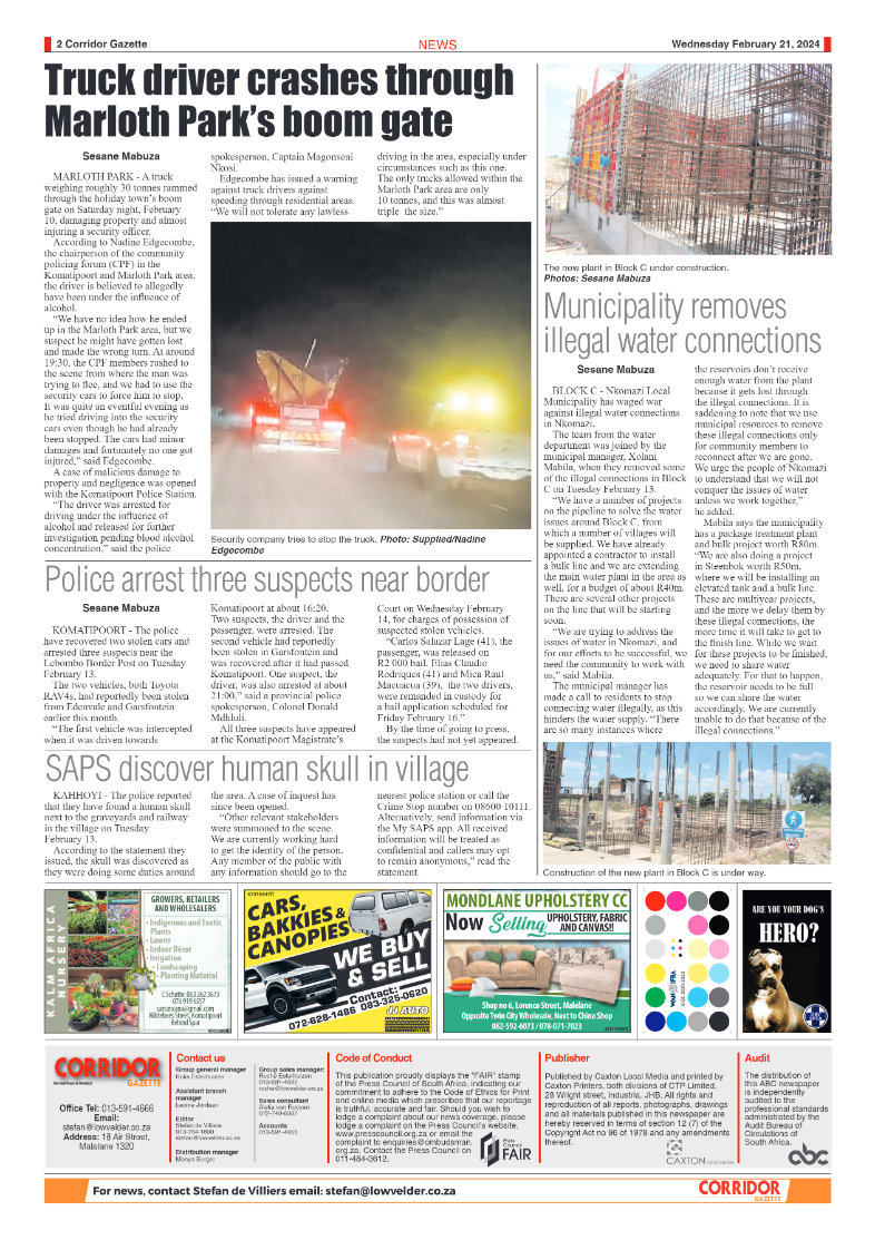 Corridor Gazette 21 February 2024 page 2