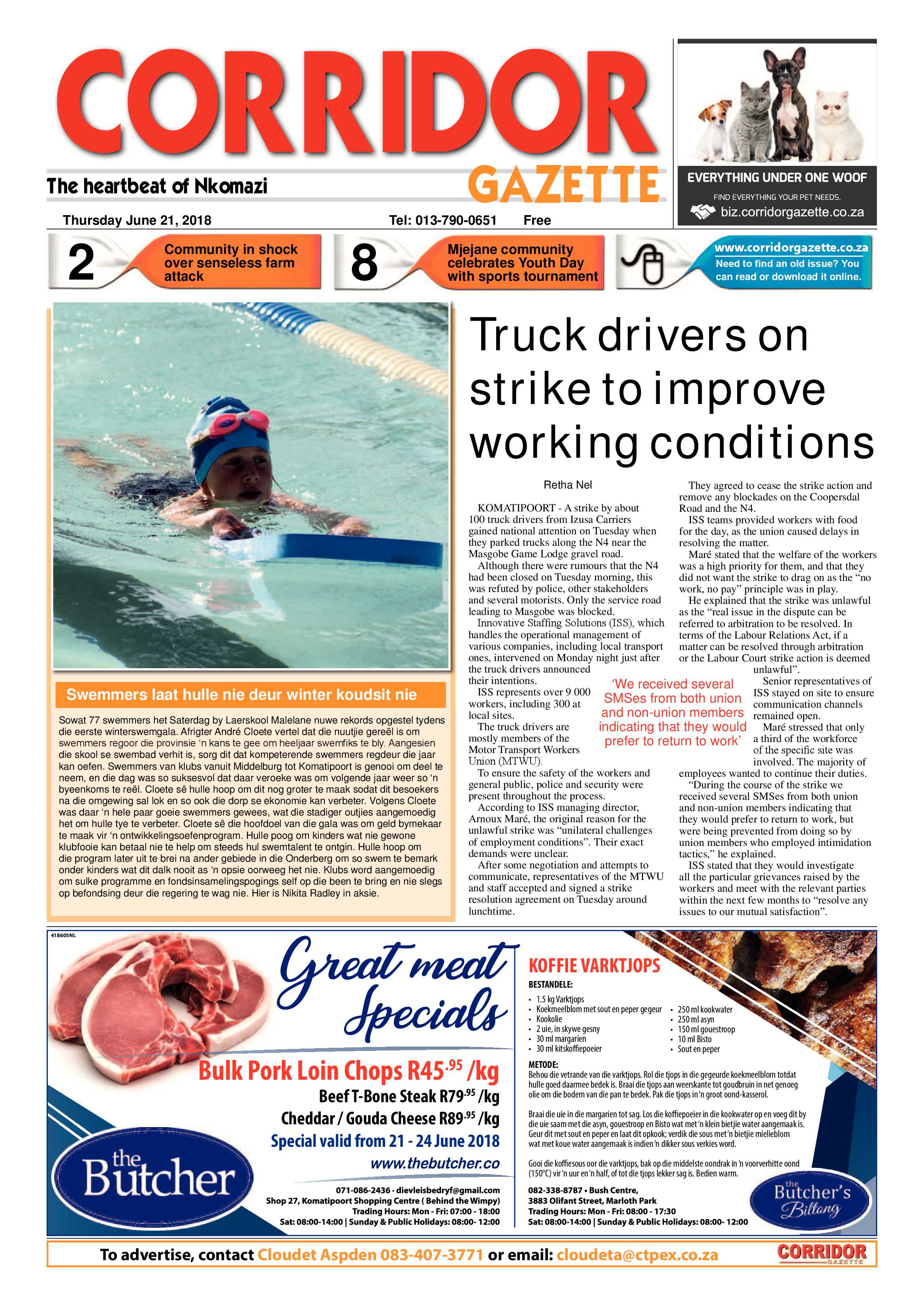 Corridor Gazette 21 June 2018 page 1