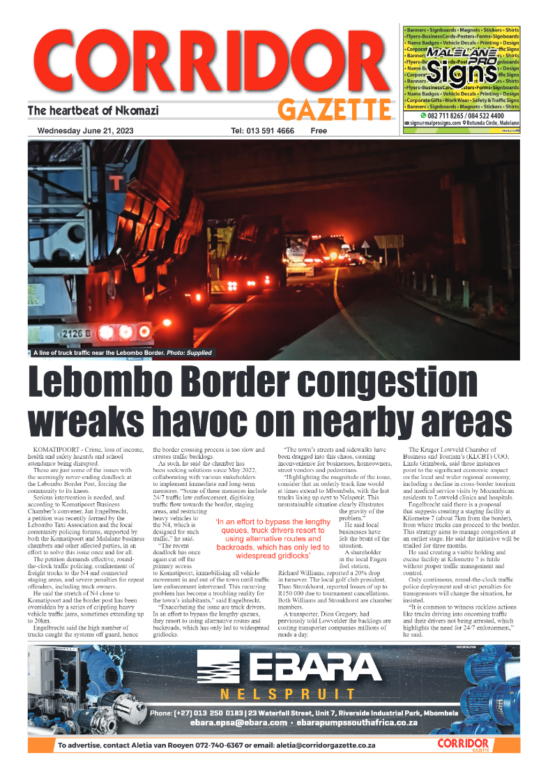 Corridor Gazette 21 June 2023 page 1