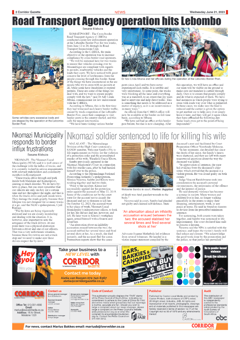 Corridor Gazette 21 June 2023 page 2