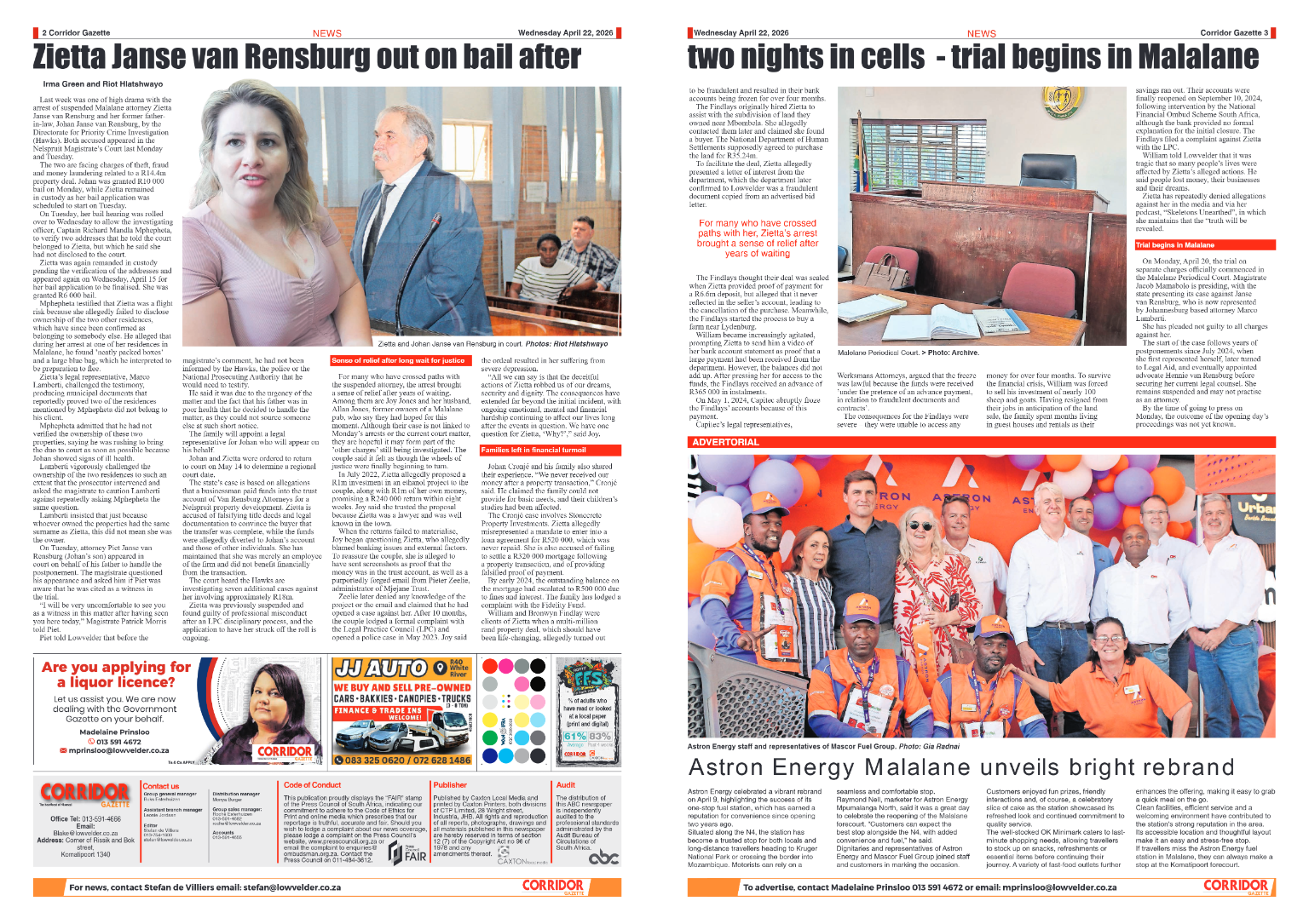 Corridor Gazette 23 April 2026 page 2