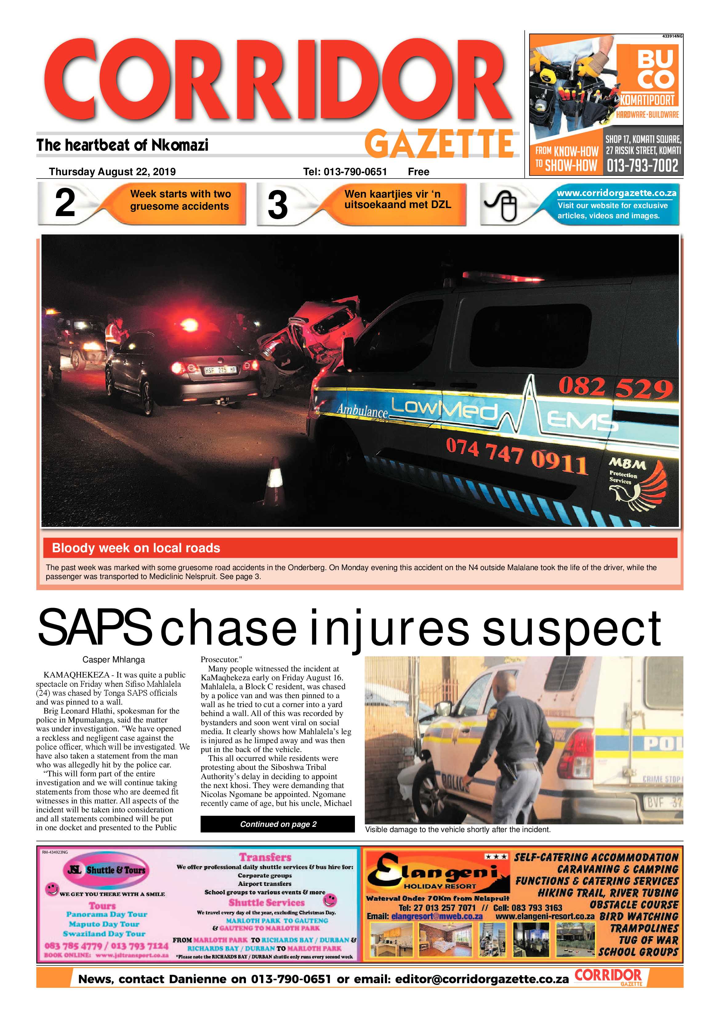Corridor Gazette 22 August 2019 page 1