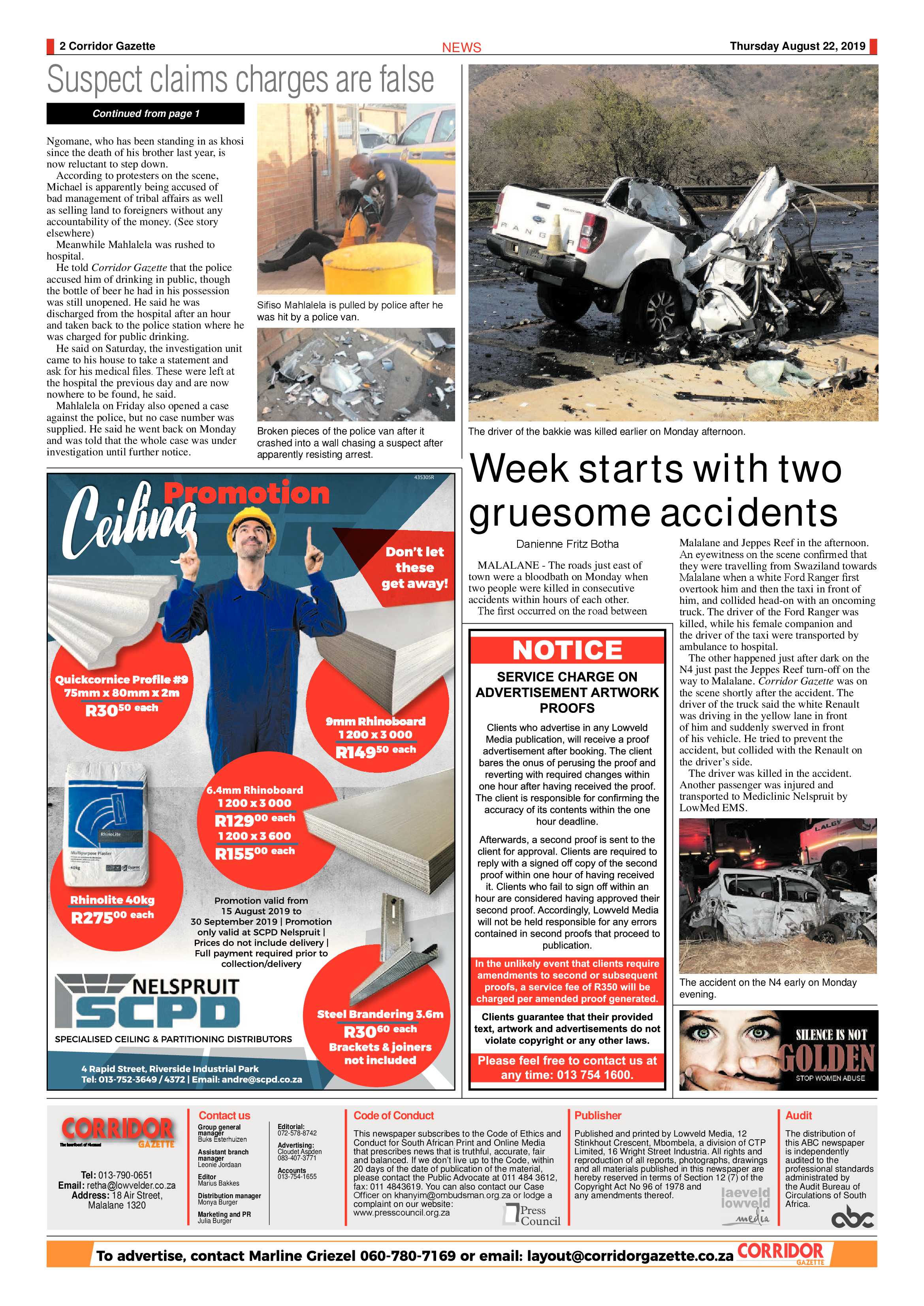 Corridor Gazette 22 August 2019 page 2