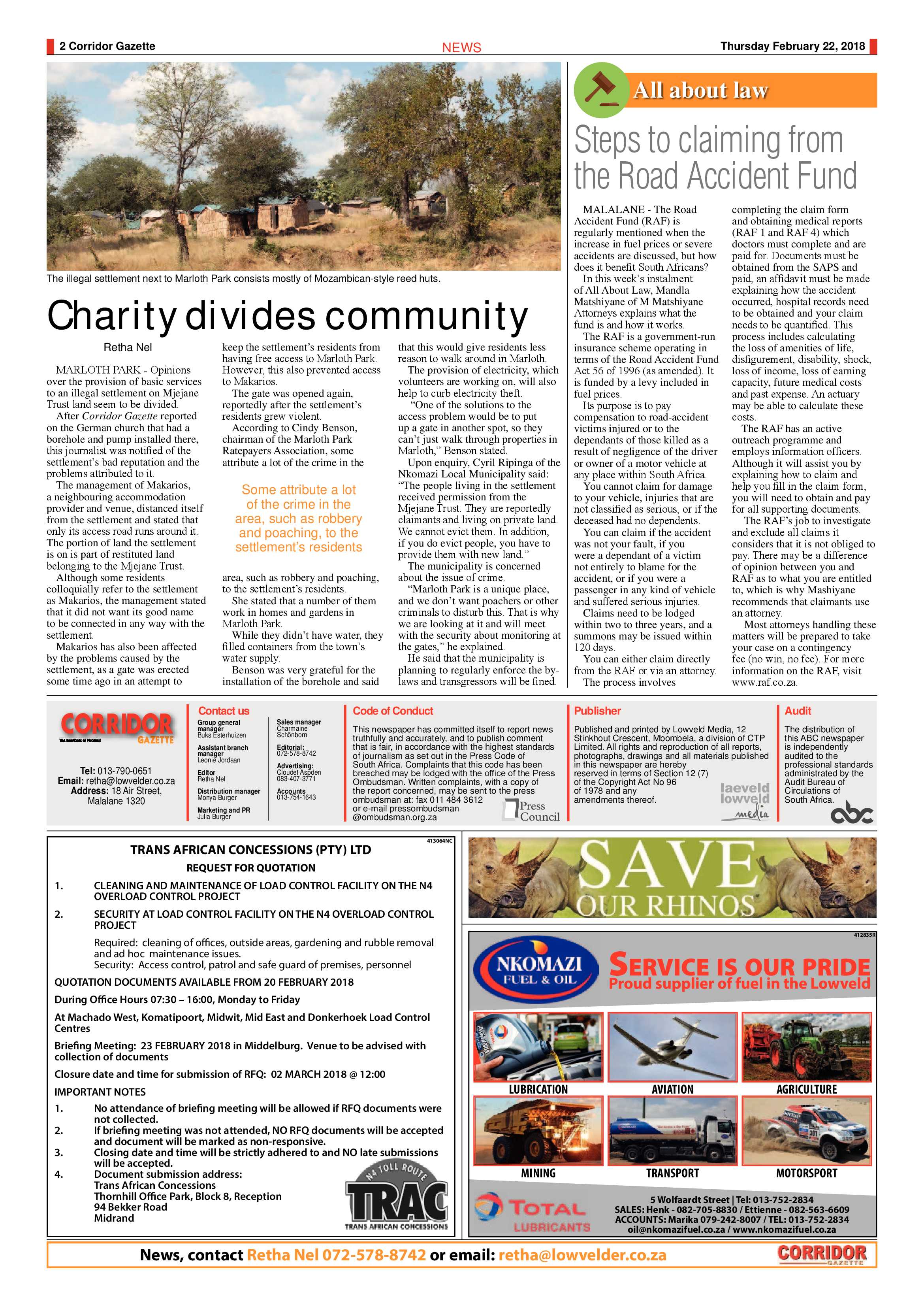 Corridor Gazette 22 February 2018 page 2