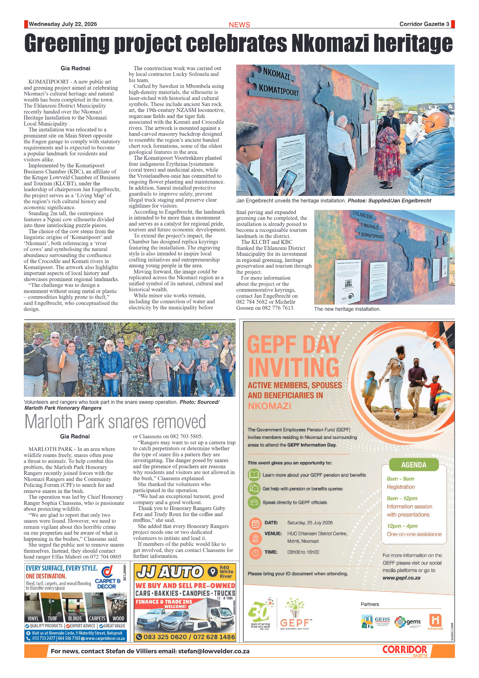 Corridor Gazette 22 July 2026 page 3