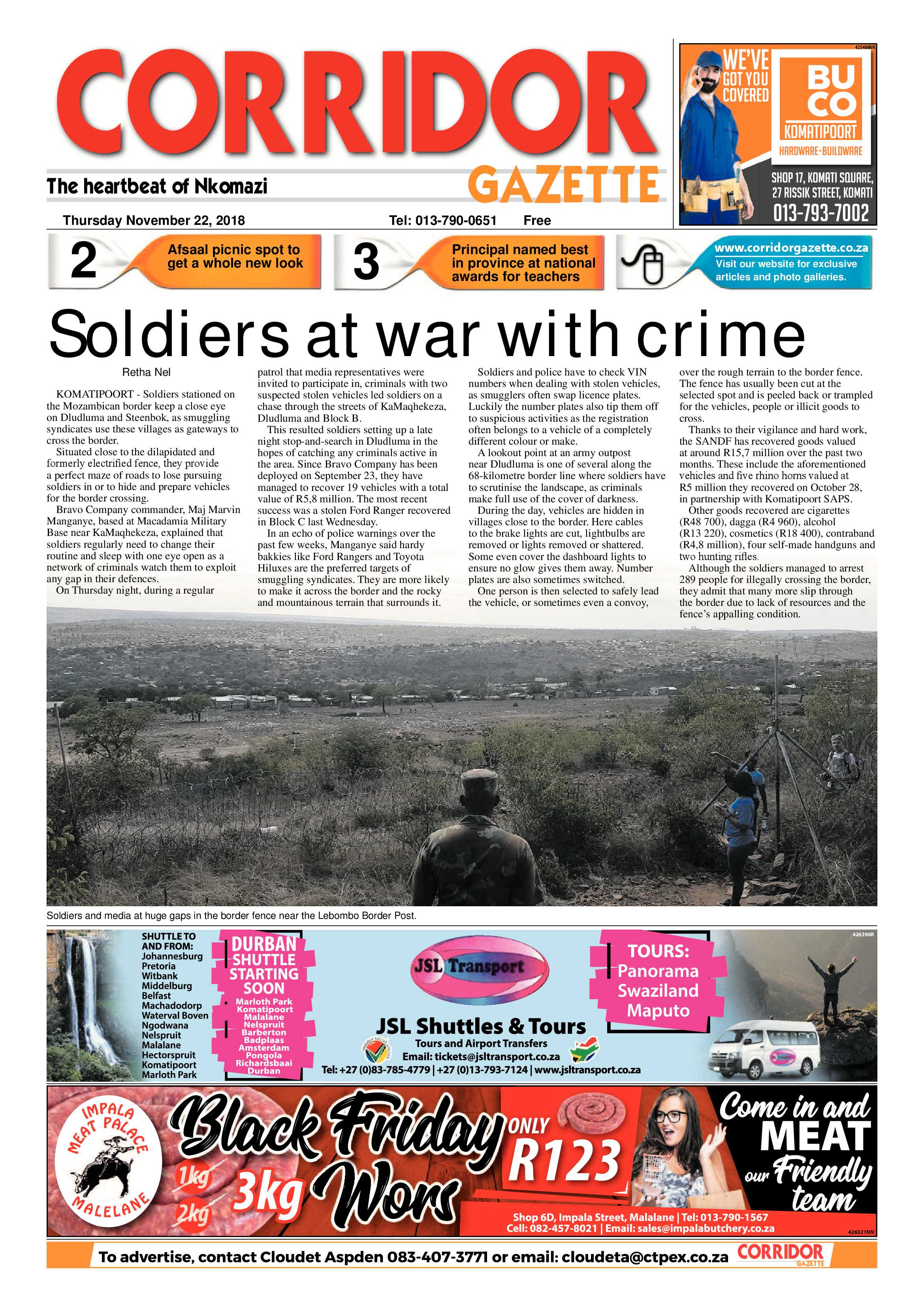 Corridor Gazette 22 November 2018 page 1