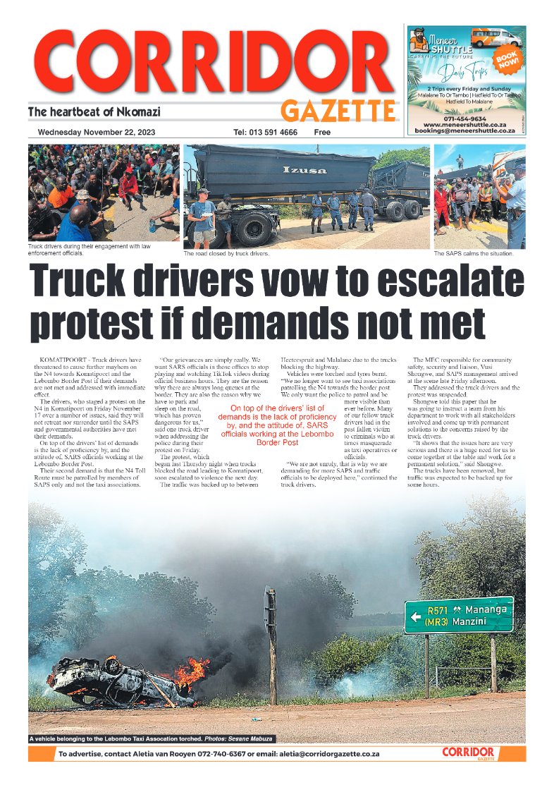 Corridor Gazette 22 November 2023 page 1