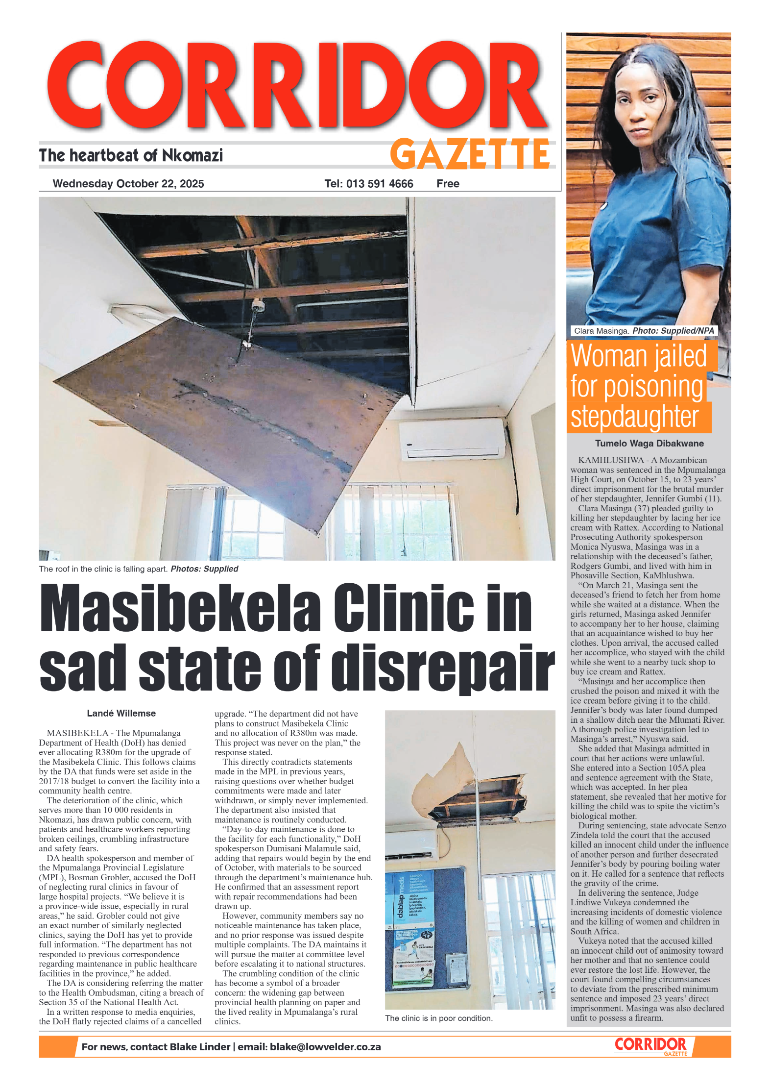 Corridor Gazette 22 October 2025 page 1