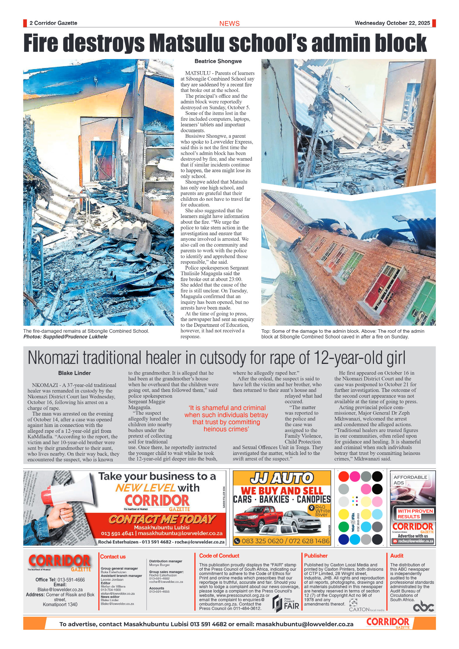 Corridor Gazette 22 October 2025 page 2