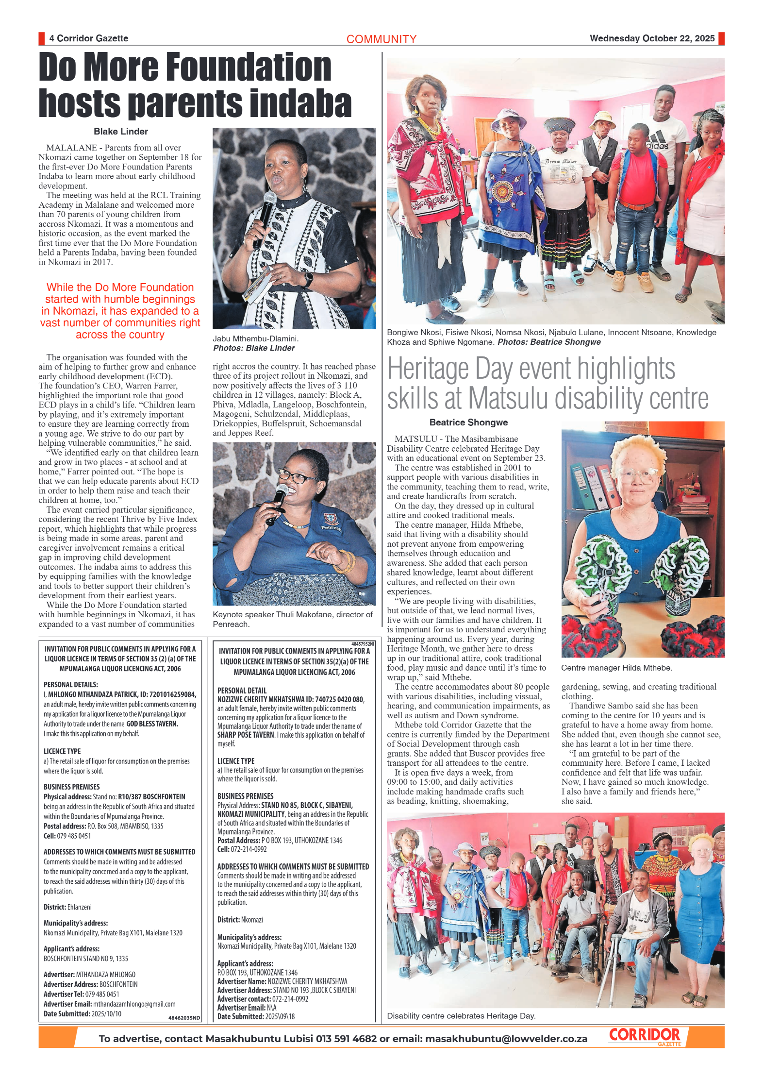 Corridor Gazette 22 October 2025 page 4