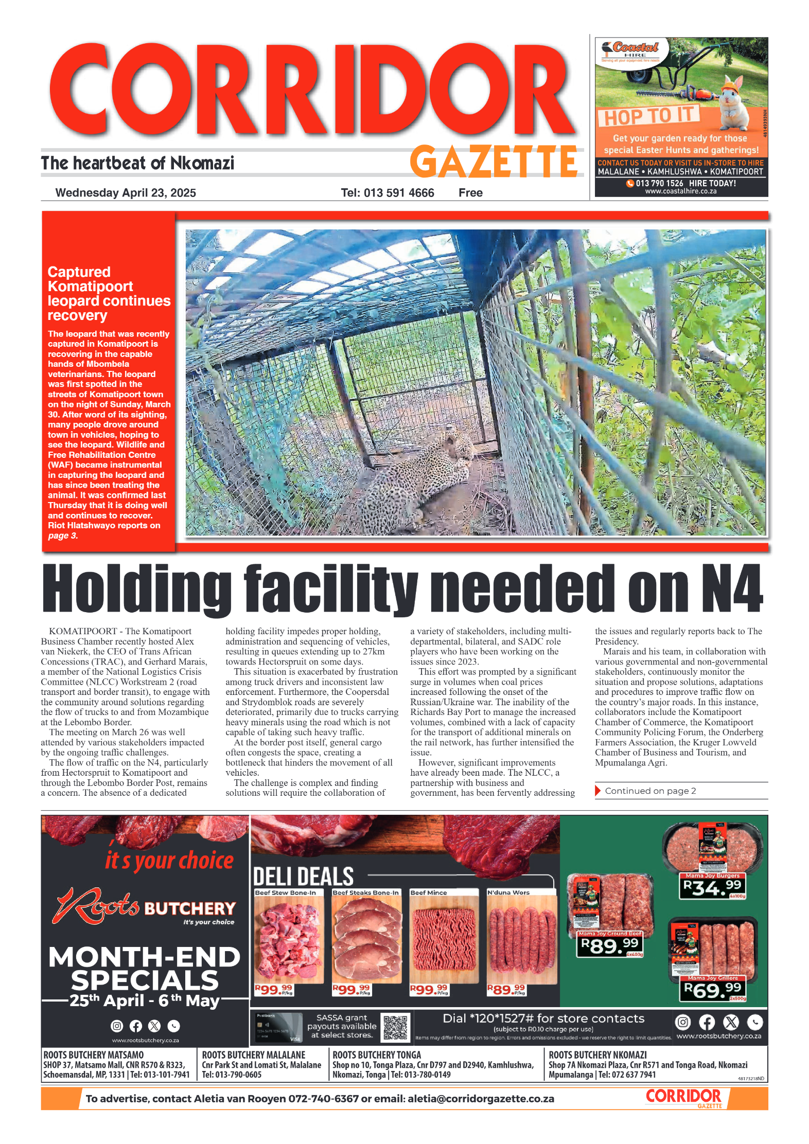 Corridor Gazette 23 April 2025 page 1