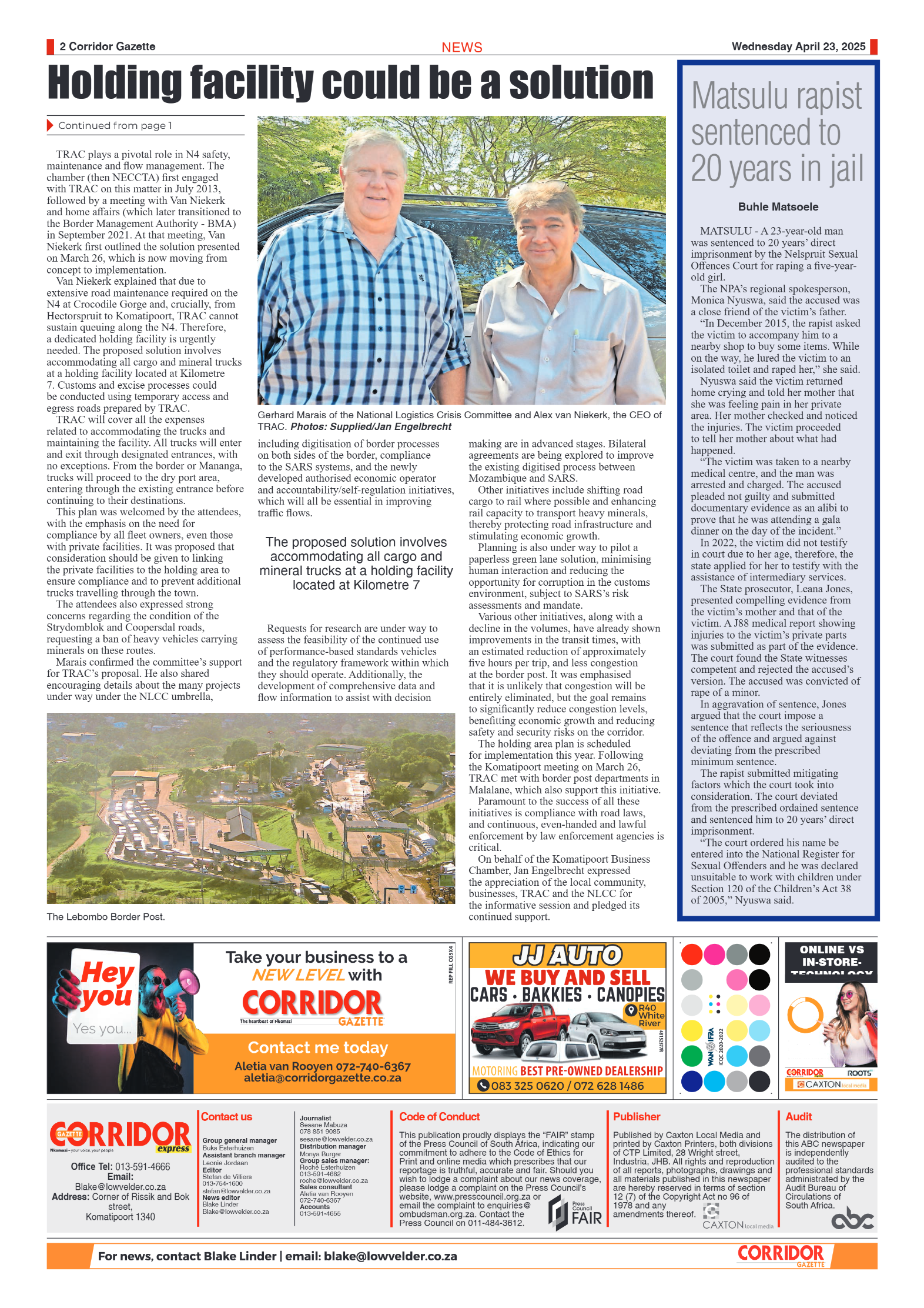 Corridor Gazette 23 April 2025 page 2