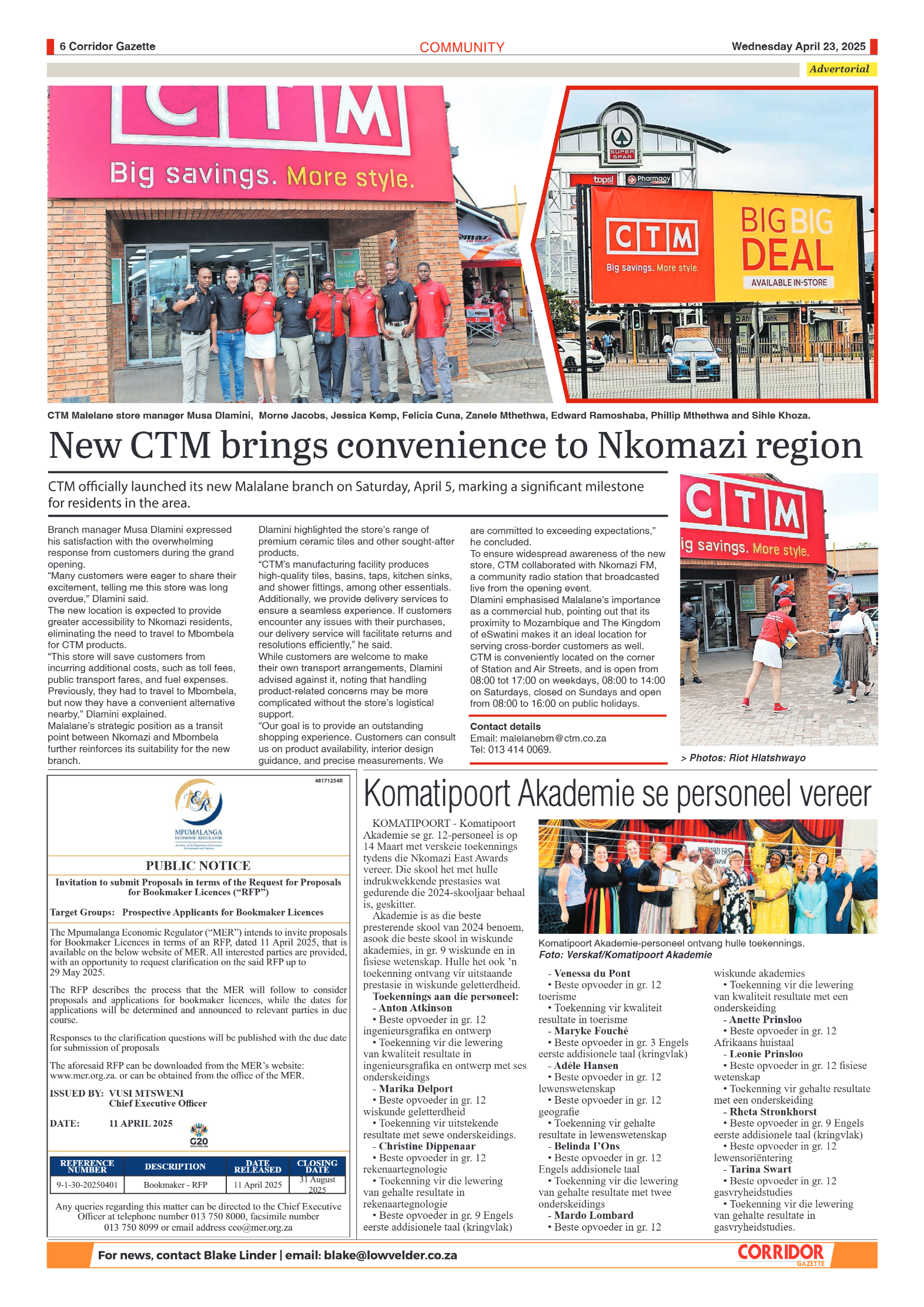 Corridor Gazette 23 April 2025 page 6