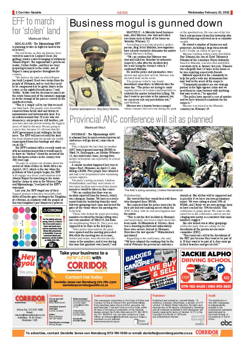 Corridor Gazette 23 February 2022 page 2