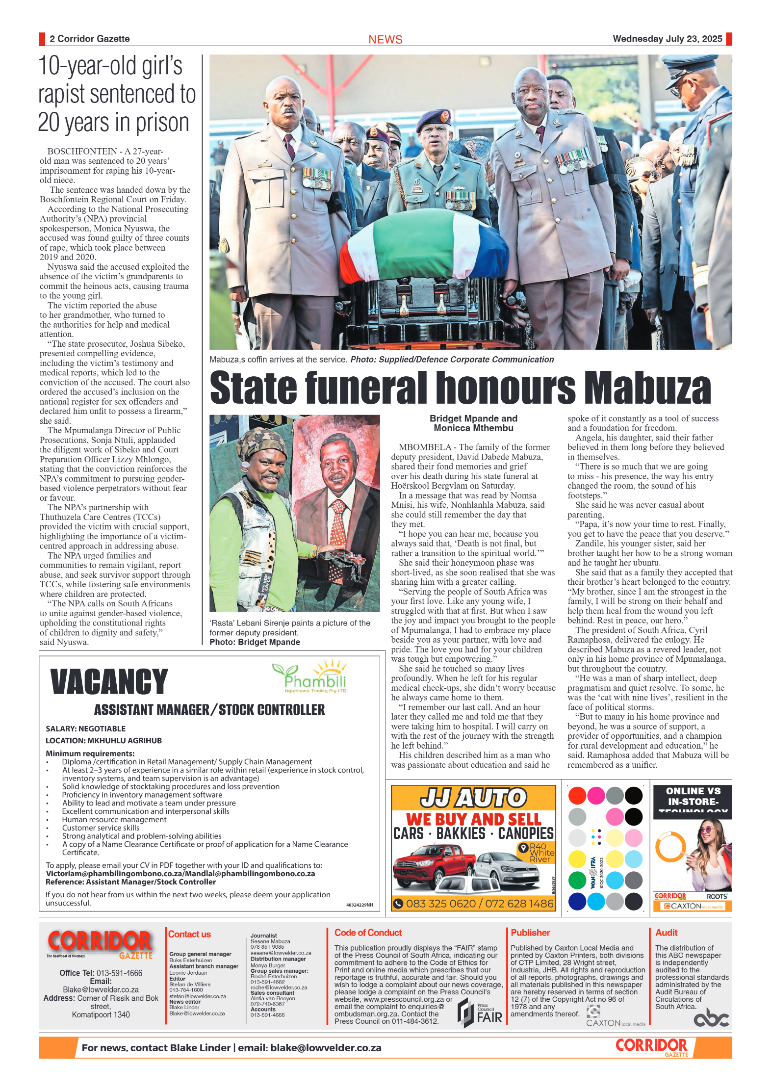 Corridor Gazette 24 July 2025 page 2