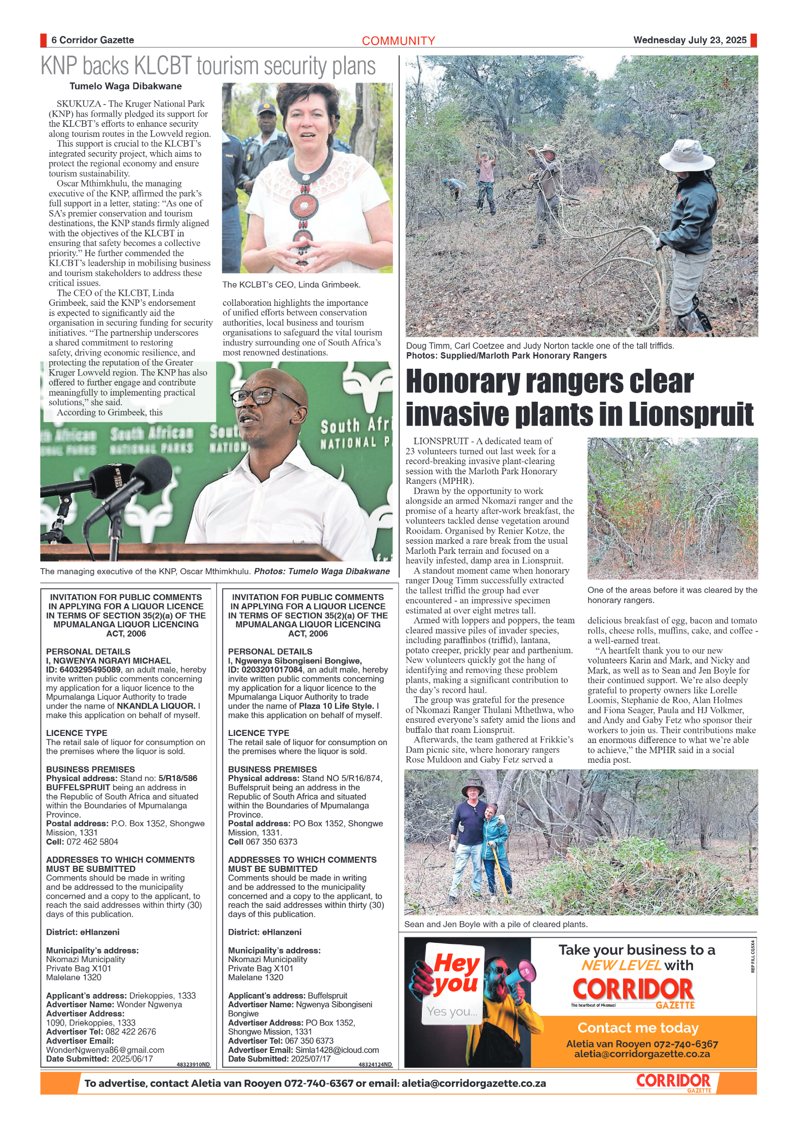 Corridor Gazette 24 July 2025 page 6
