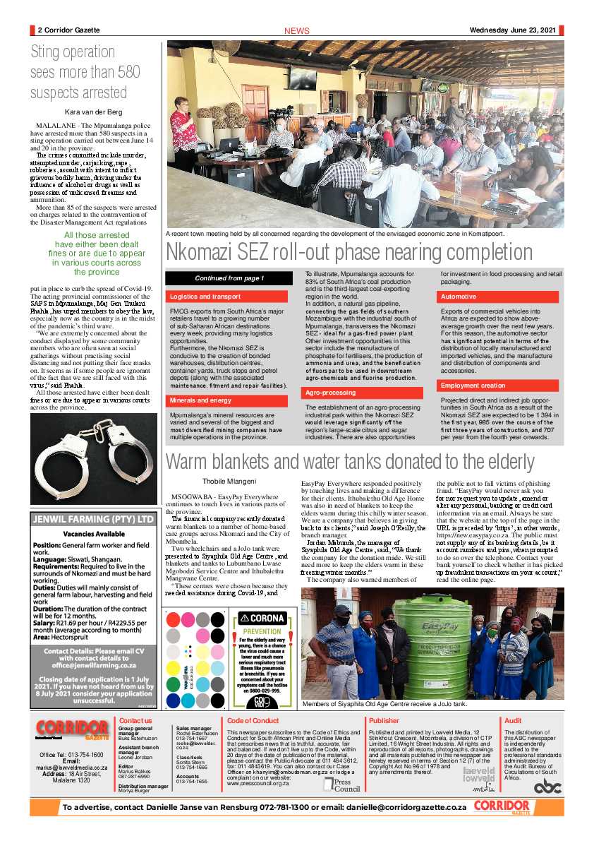 Corridor Gazette 23 June 2021 page 2