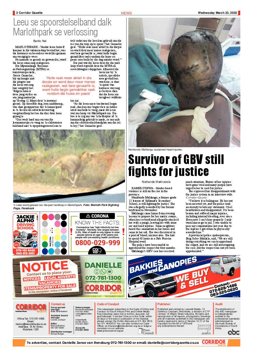 Corridor Gazette 23 March 2022 page 2