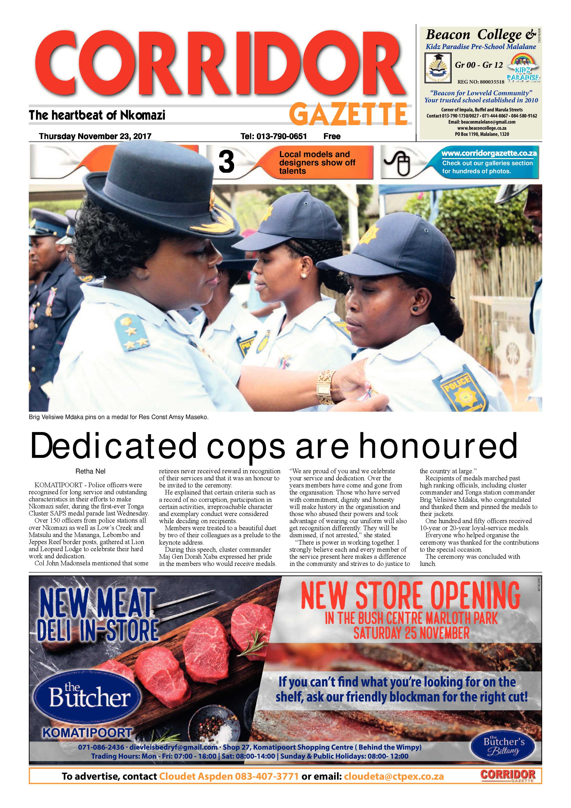 Corridor Gazette 23 November 2017 page 1