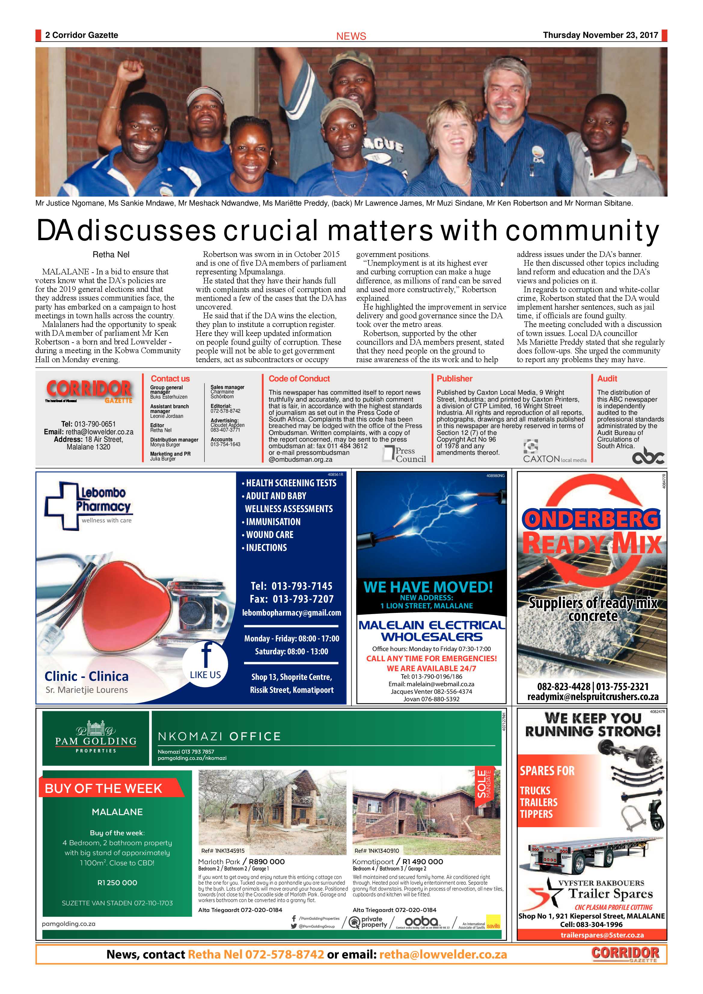 Corridor Gazette 23 November 2017 page 2