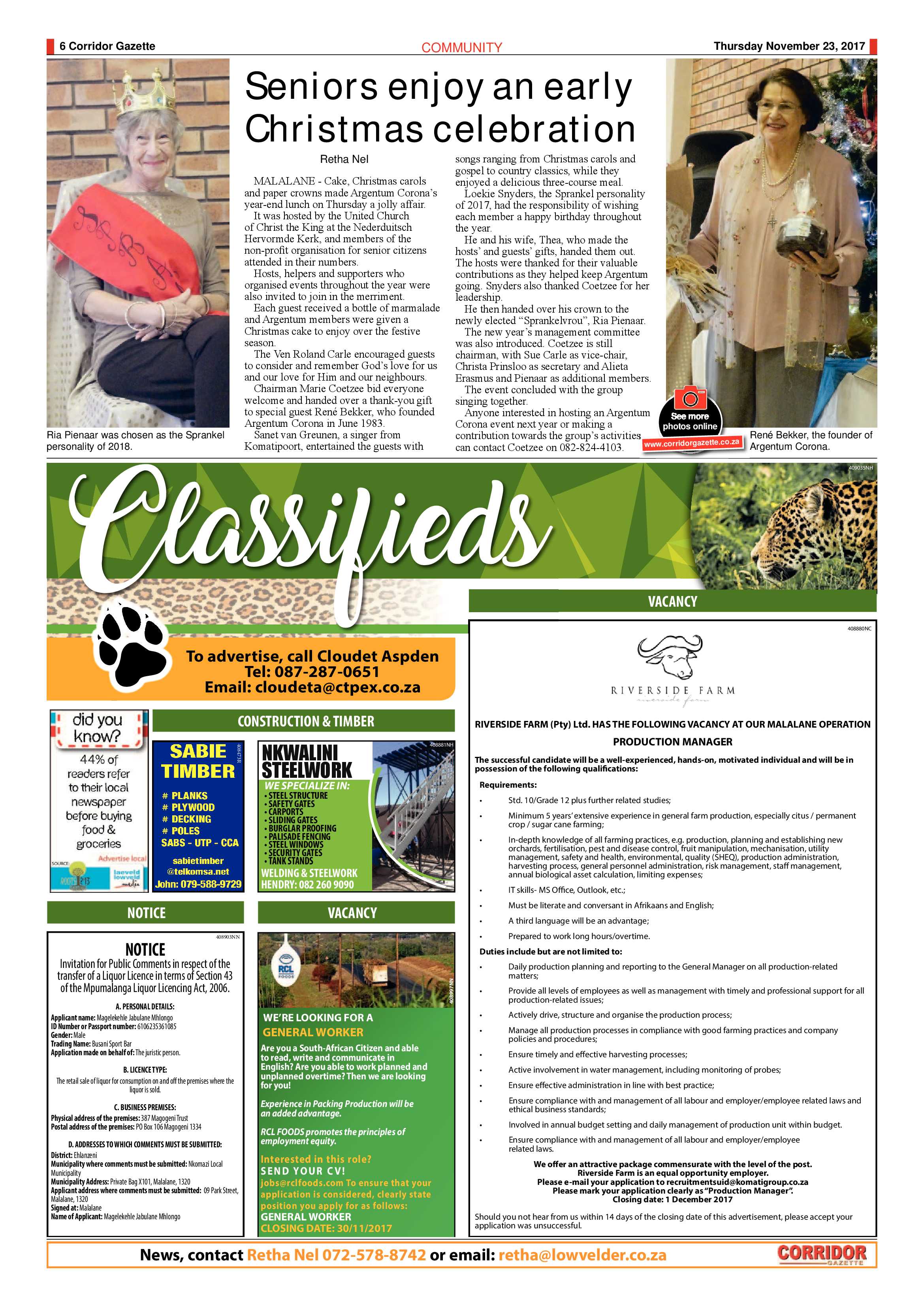 Corridor Gazette 23 November 2017 page 6