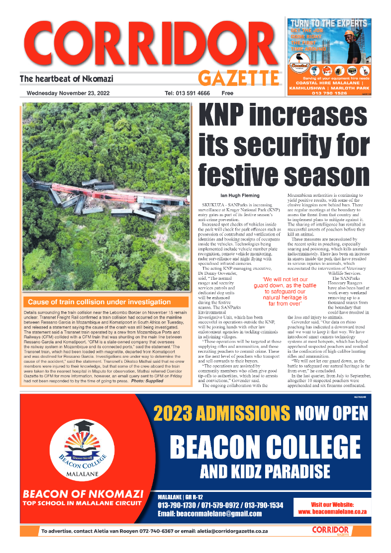 Corridor Gazette 23 November 2022 page 1