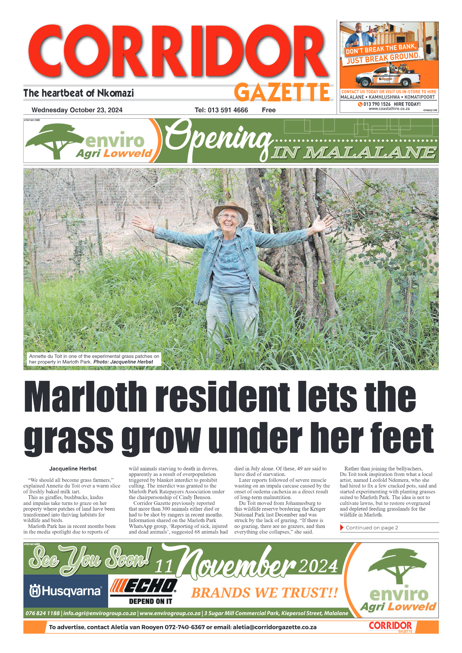 Corridor Gazette 23 October 2024 page 1