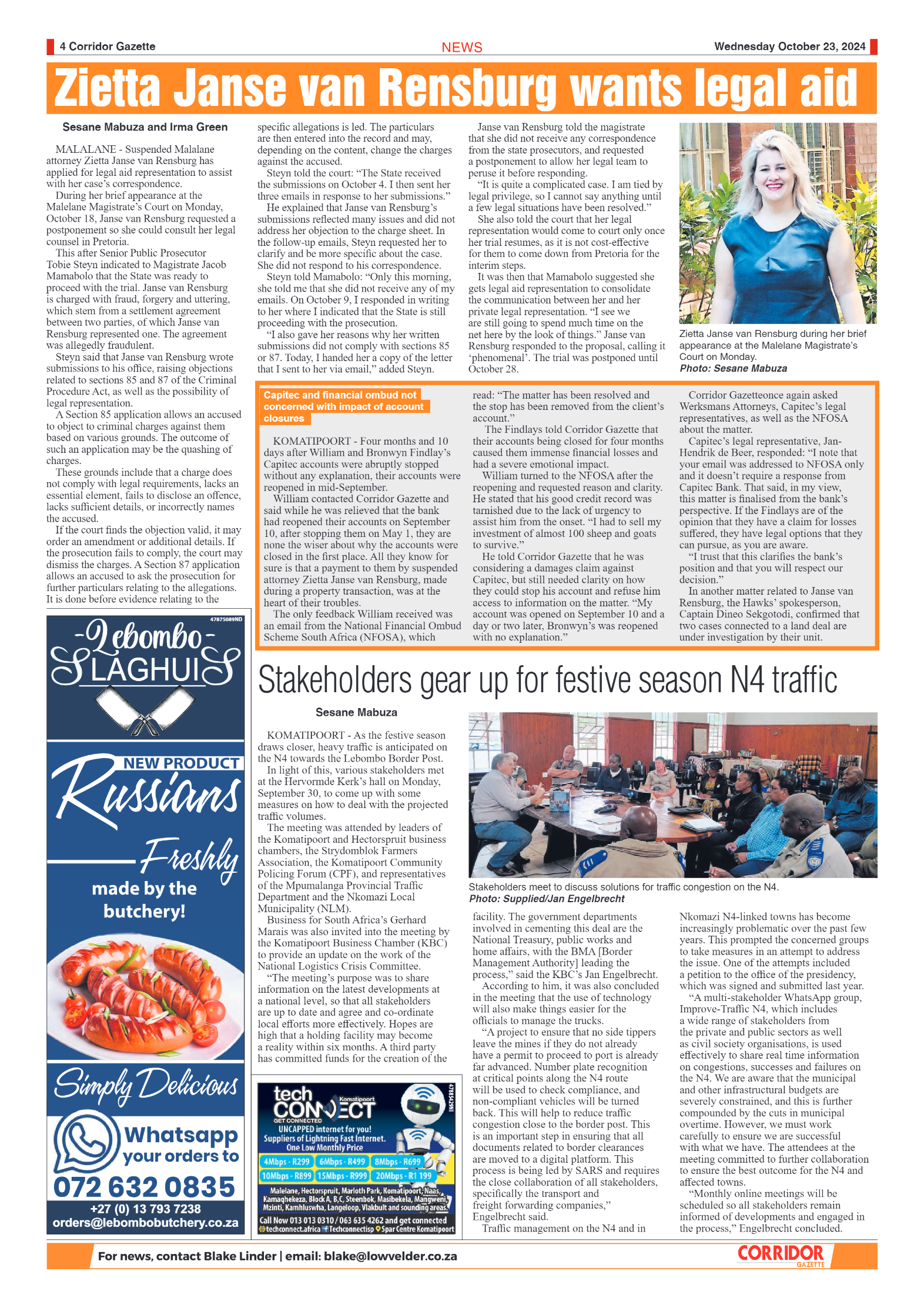 Corridor Gazette 23 October 2024 page 4