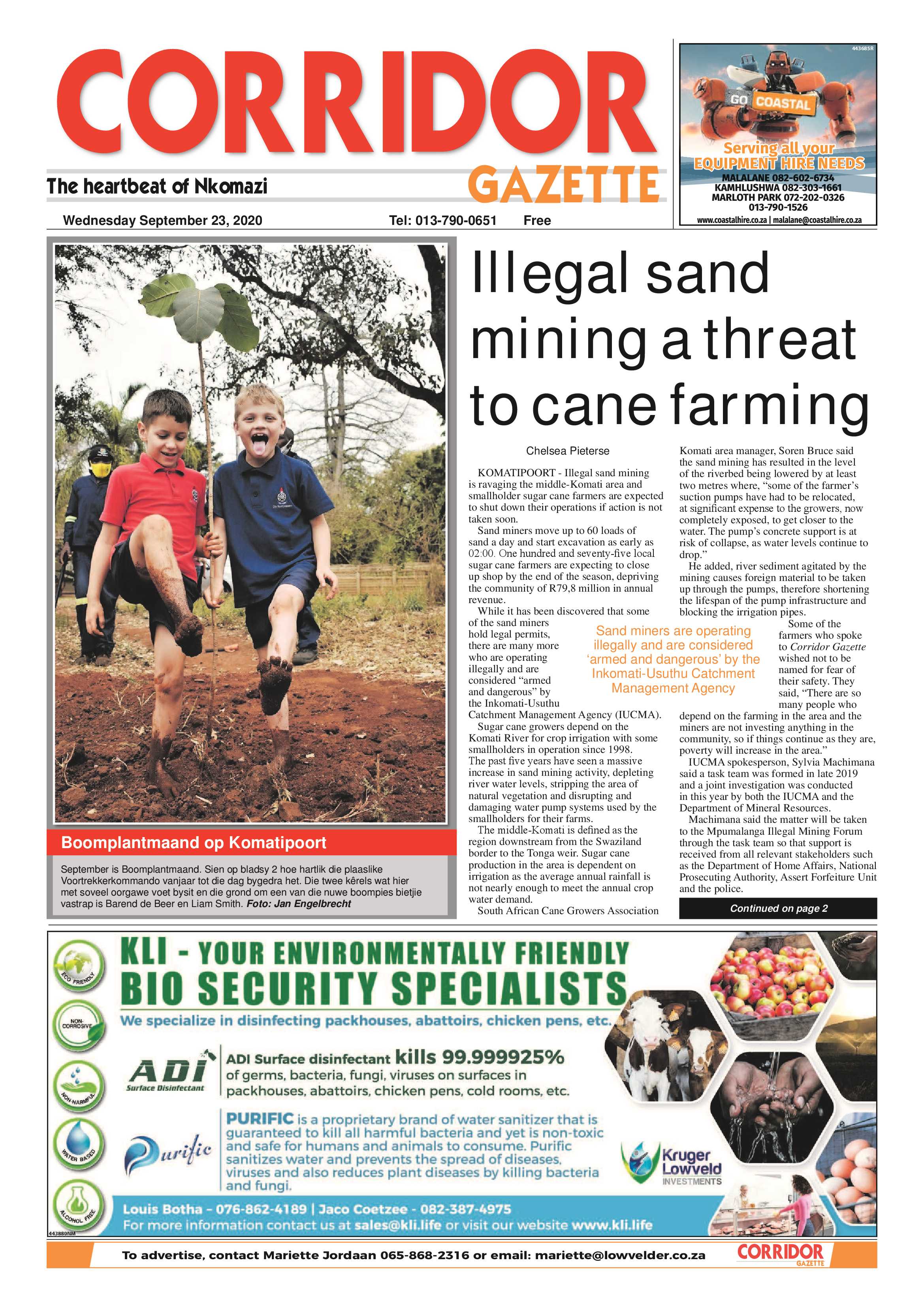 Corridor Gazette 23 September 2020 page 1